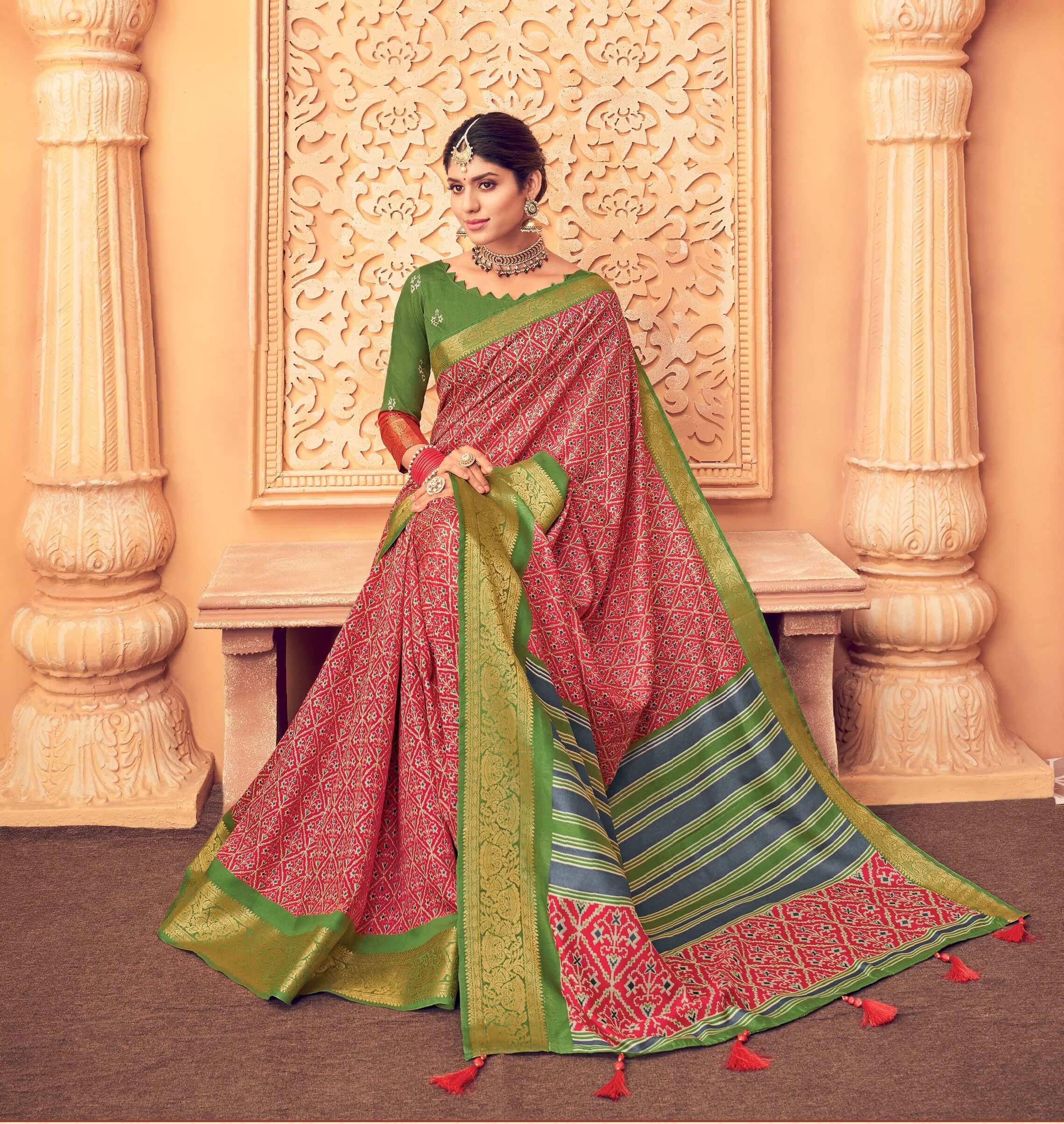 Pink Color Bhagalpuri Silk Saree  - Nived Collection YF#21696 - YellowFashion.in by Ozone Shield