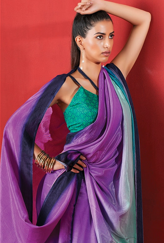 Blue and Purple Color Jiva Saree -Parvika  Collection YF#24225