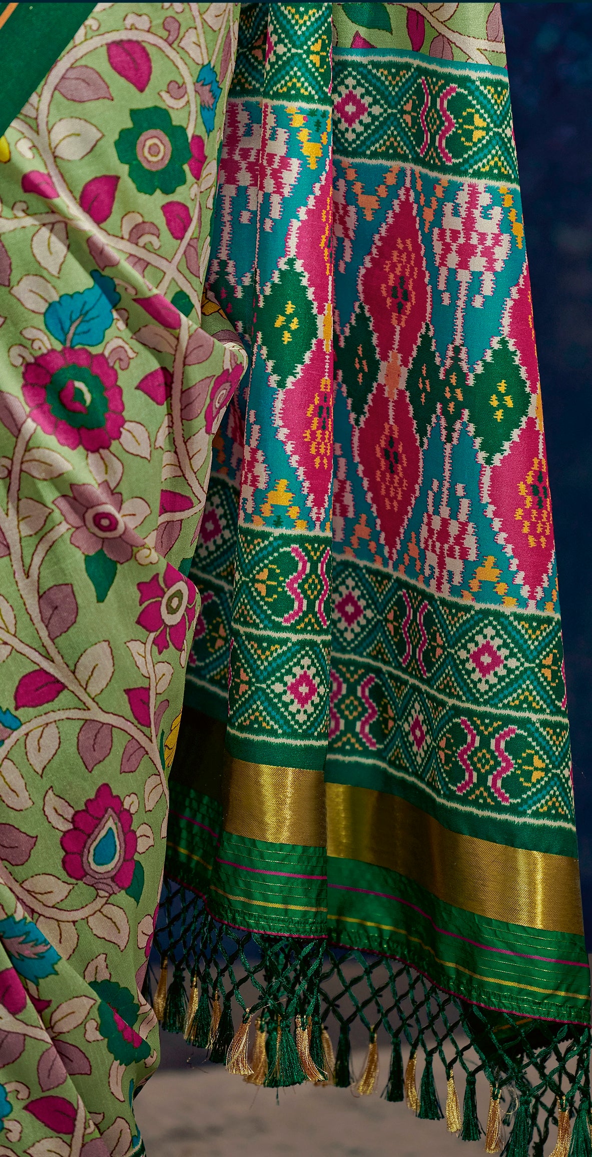 Green Color Kalamkari Tusser Silk Saree -Chitraa  Collection YF#24150