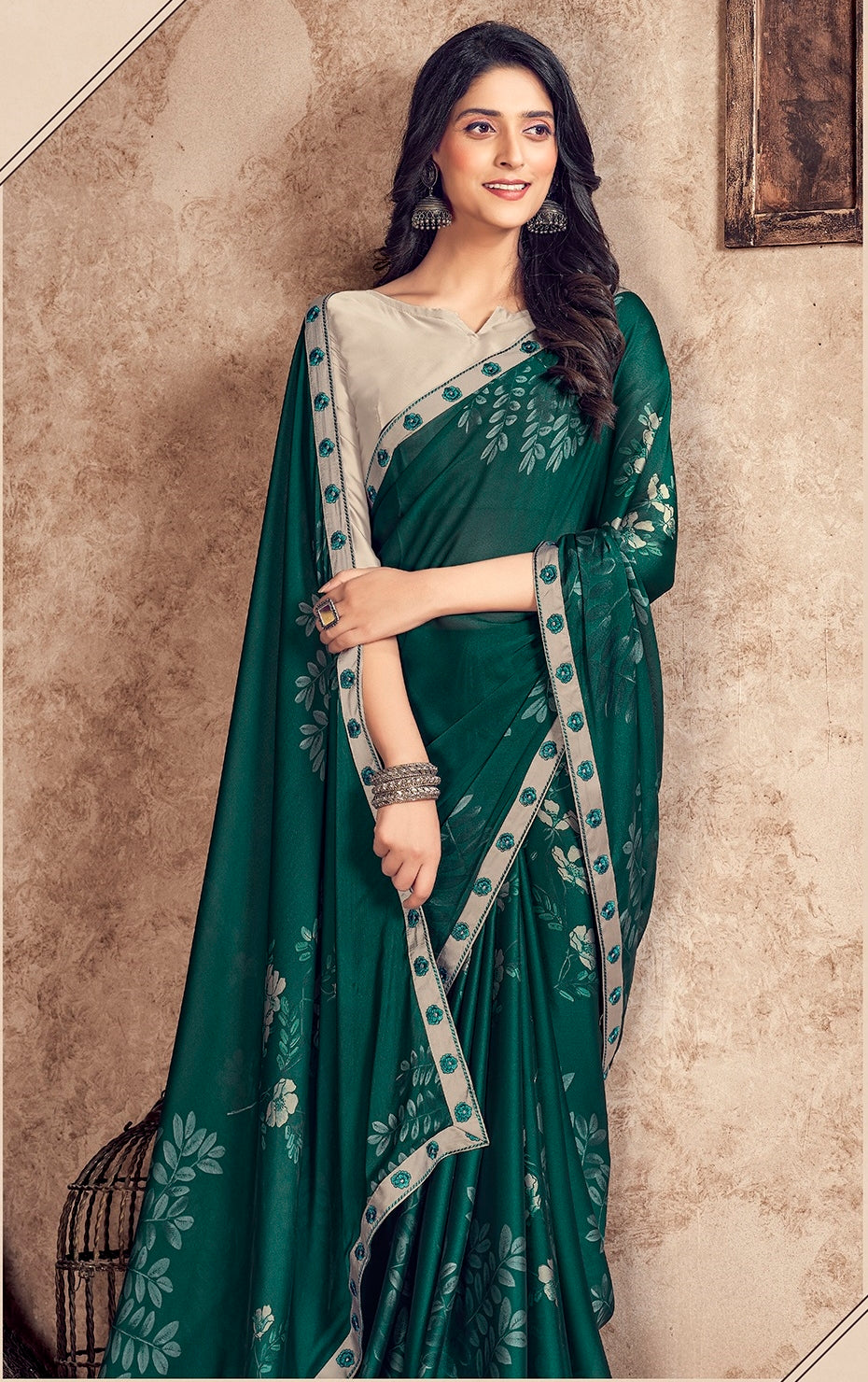 Green Color Georgette Silk Saree -  Akvira  Collection YF#24321