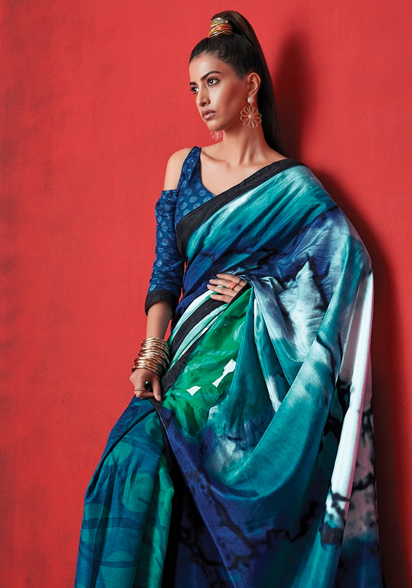 Shades of Blue Color Jiva Saree -Parvika  Collection YF#24217