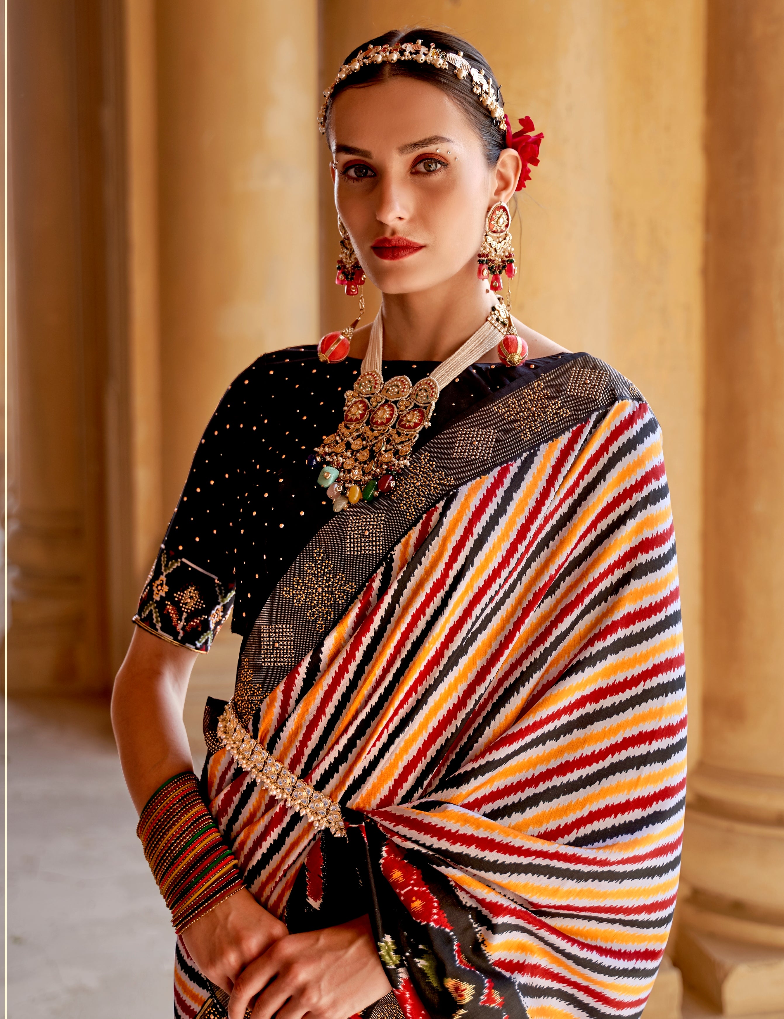 Multi Color Patola  Silk Saree -Saptshri  Collection YF#24228
