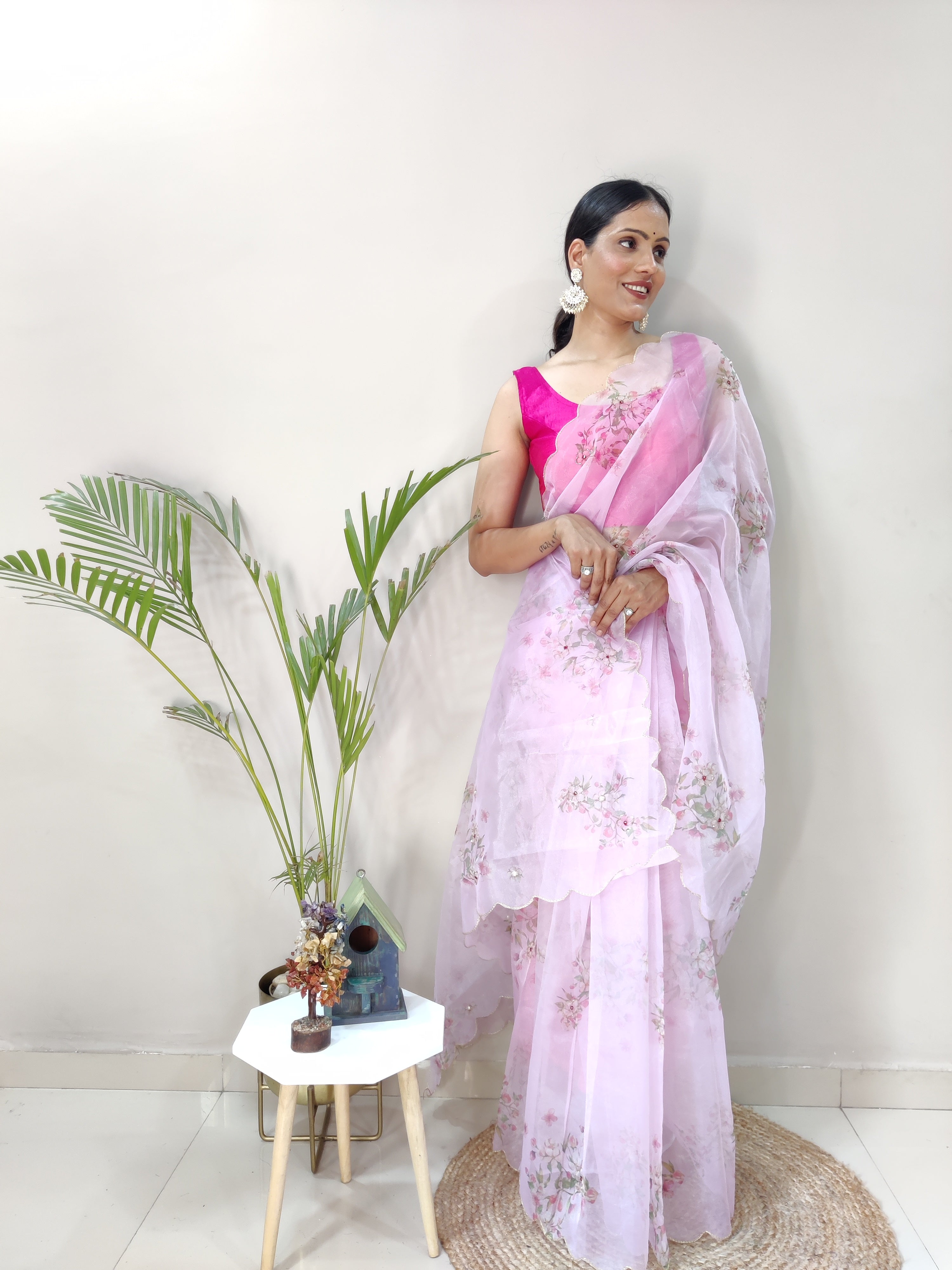 Blush Pink Color Organza Saree  -Risha Collection YF#23970