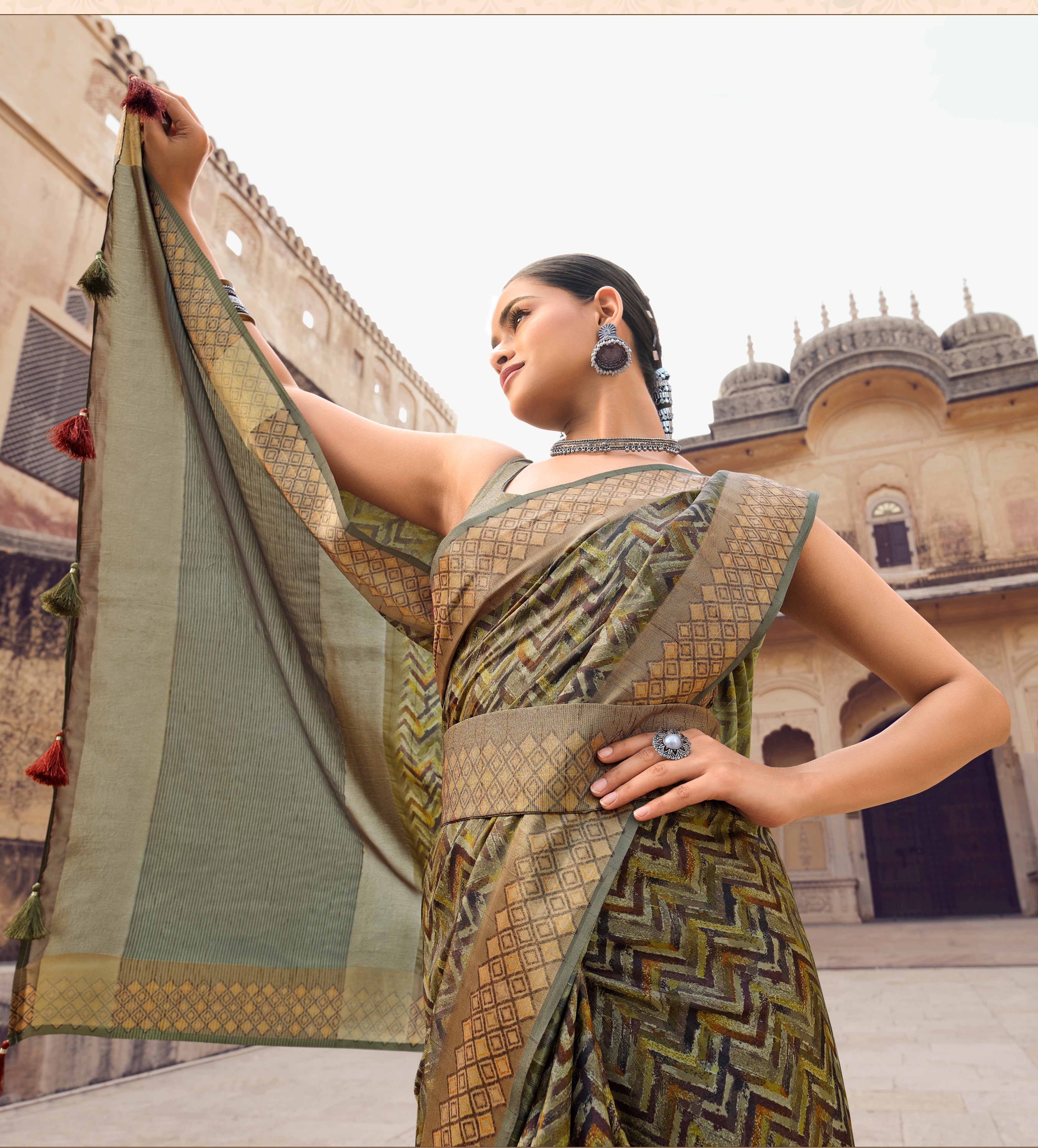 Multi Color Chappa Silk   Traditional Wear Silk Saree - Prerana Collection YF#22920
