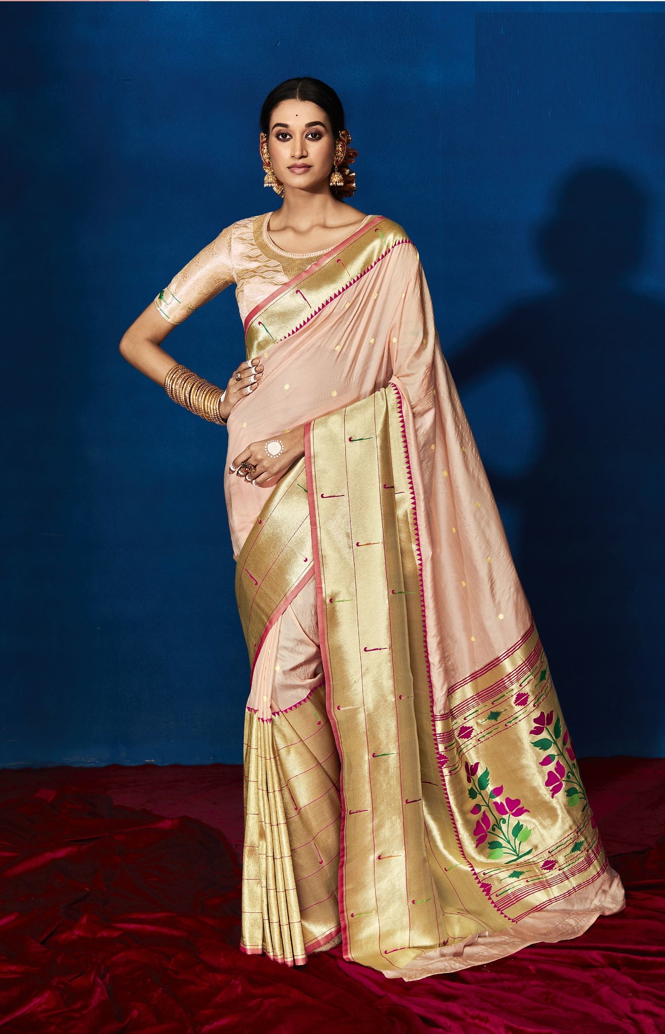 Powder Pink Color Paithani Silk Saree -Ravit Collection YF#23411