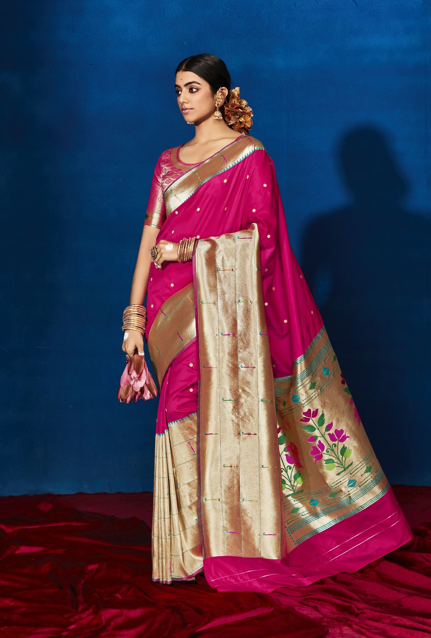 Fuscia Pink Color Paithani Silk Saree -Ravit Collection YF#23413