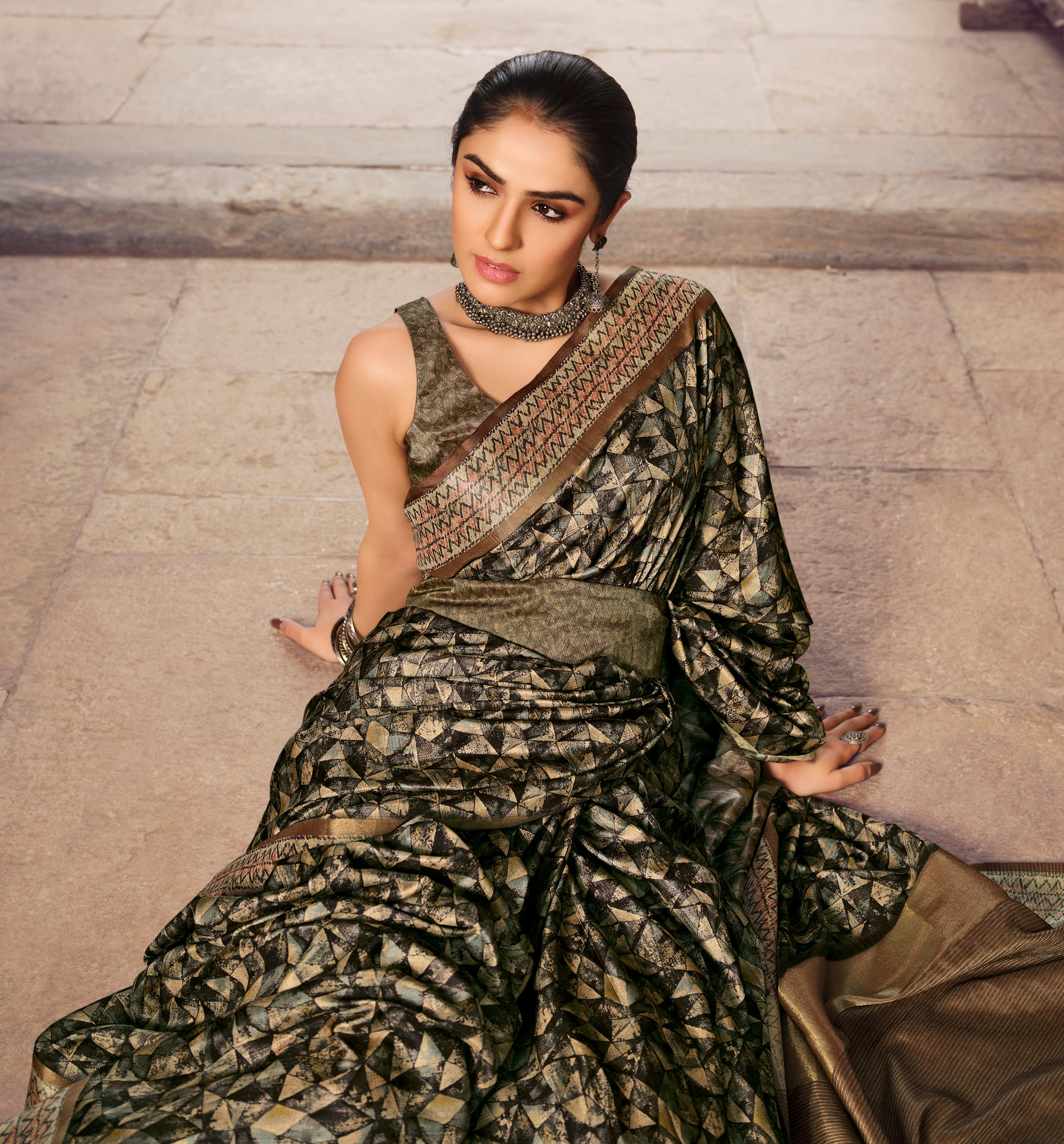 Multi Color Chappa Silk   Traditional Wear Silk Saree - Prerana Collection YF#22924