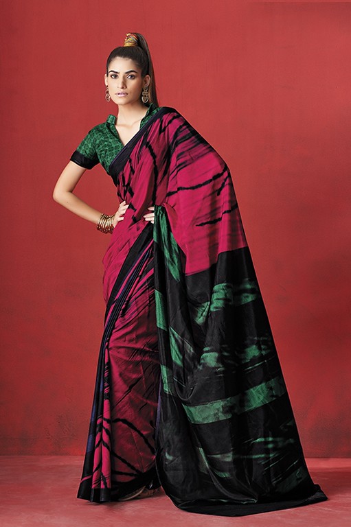 Pink and Black Color Jiva Saree -Parvika  Collection YF#24222