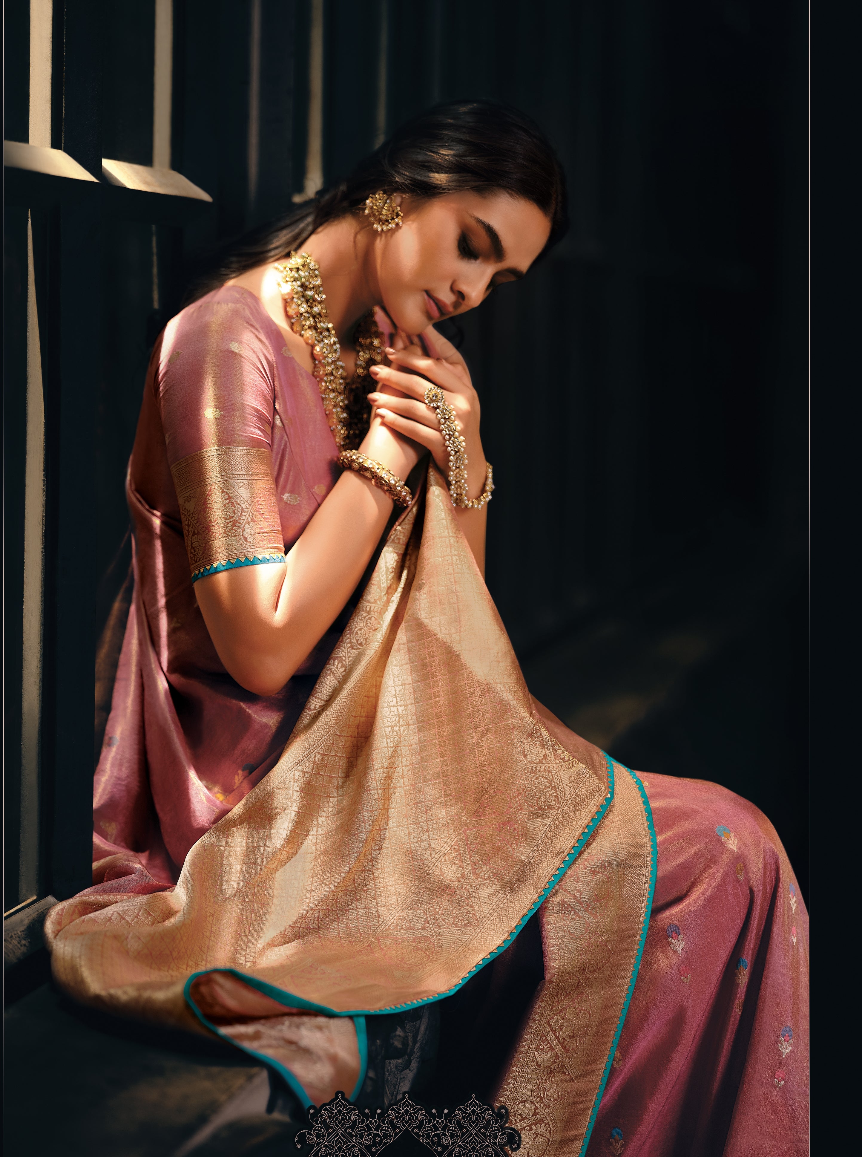 Pink Color Pure Tissue With Mina Weaving Saree - Antara  Collection YF#22935