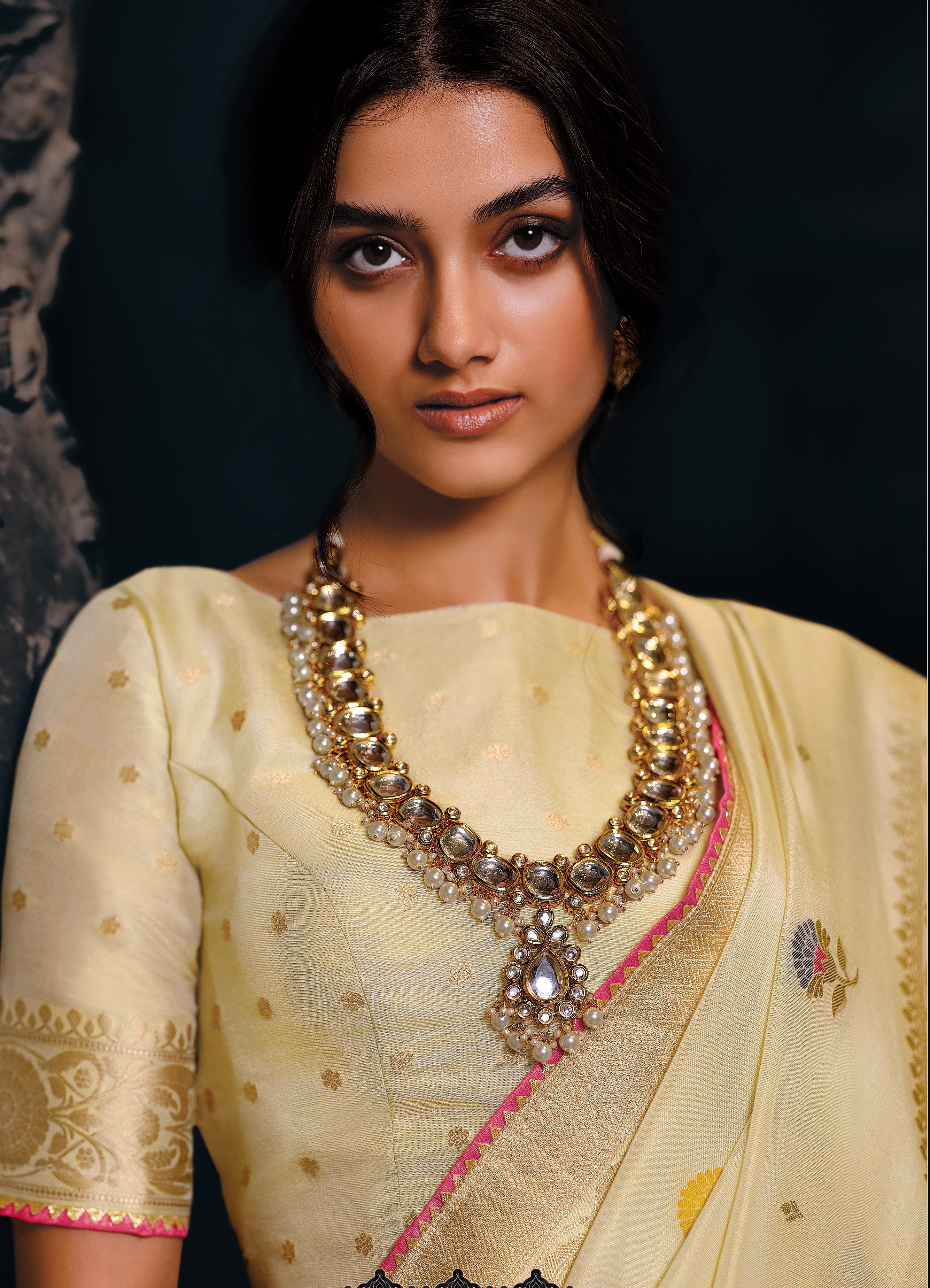 Cream Color Pure Tissue With Mina Weaving Saree - Antara  Collection YF#22936
