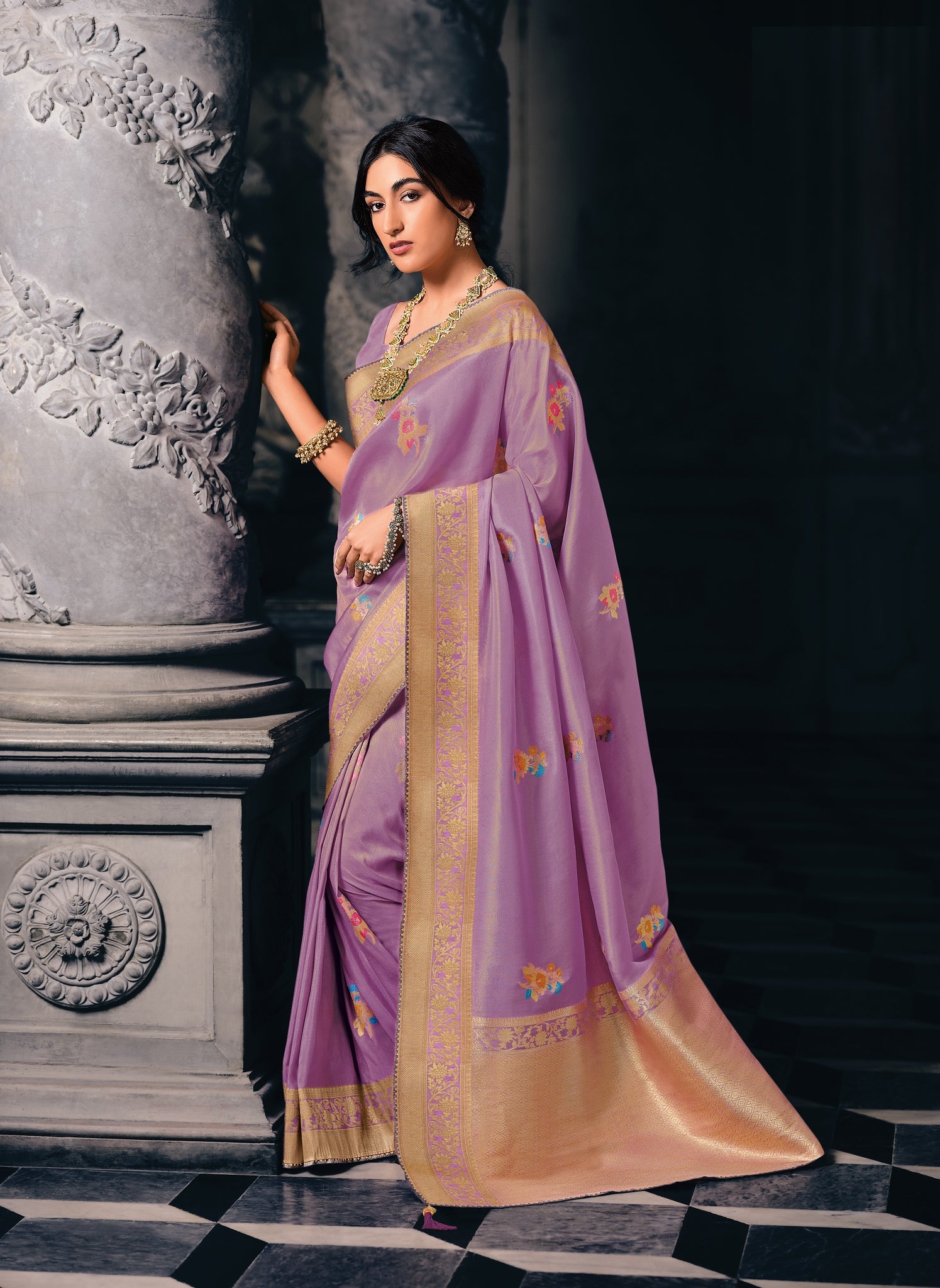 Purple Color Pure Tissue With Mina Weaving Saree - Antara  Collection YF#22941
