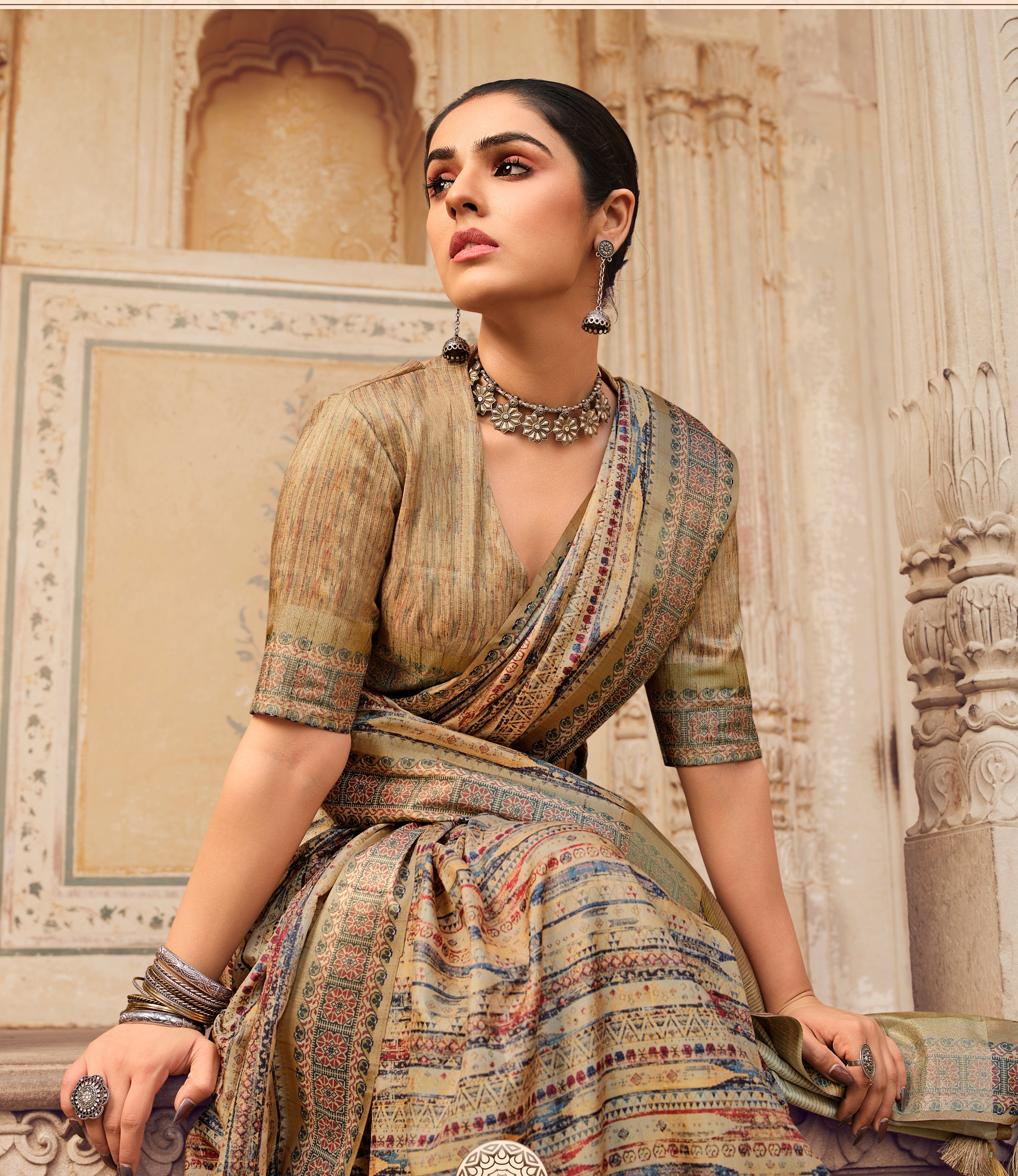 Multi Color Chappa Silk   Traditional Wear Silk Saree - Prerana Collection YF#22919