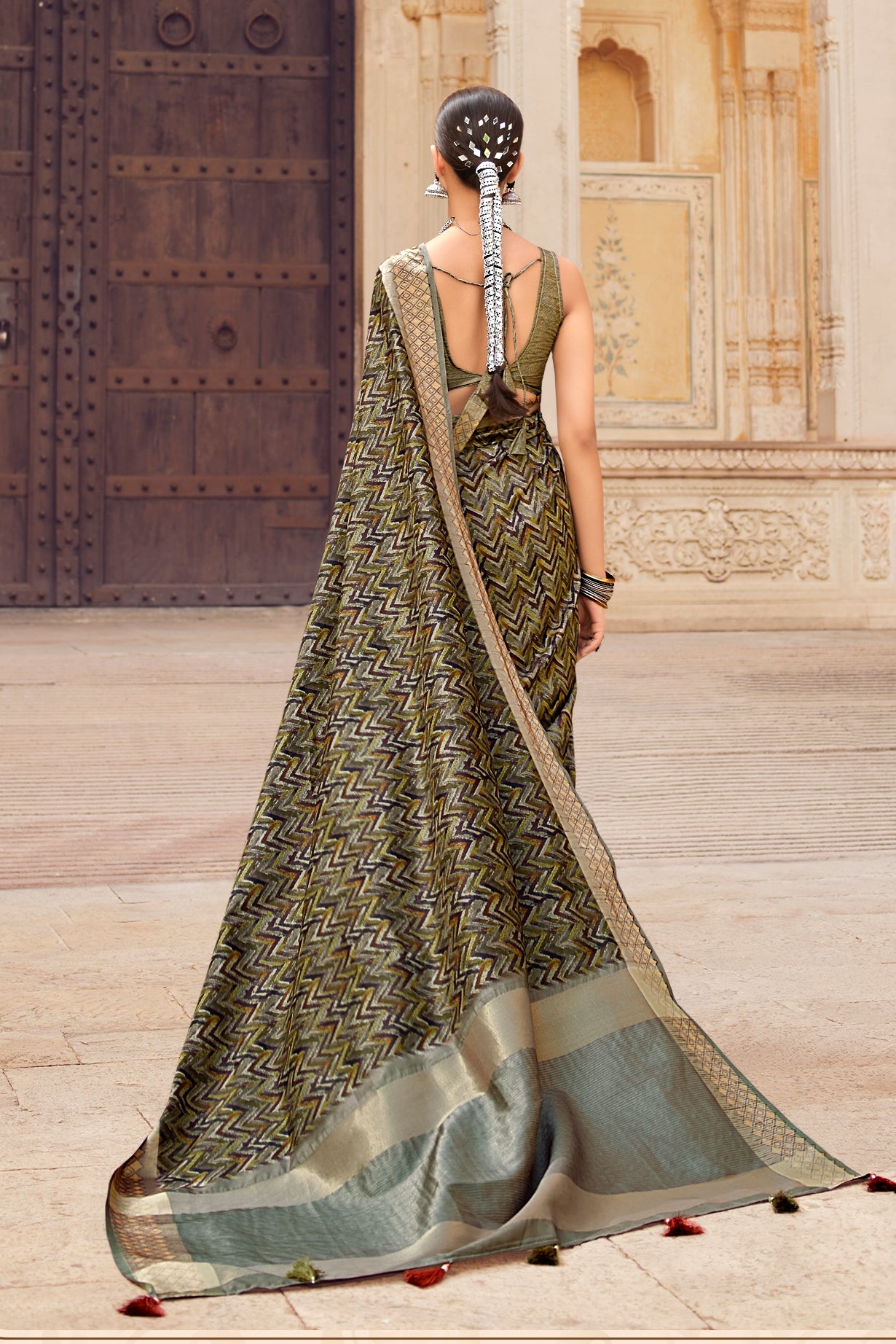 Multi Color Chappa Silk   Traditional Wear Silk Saree - Prerana Collection YF#22920