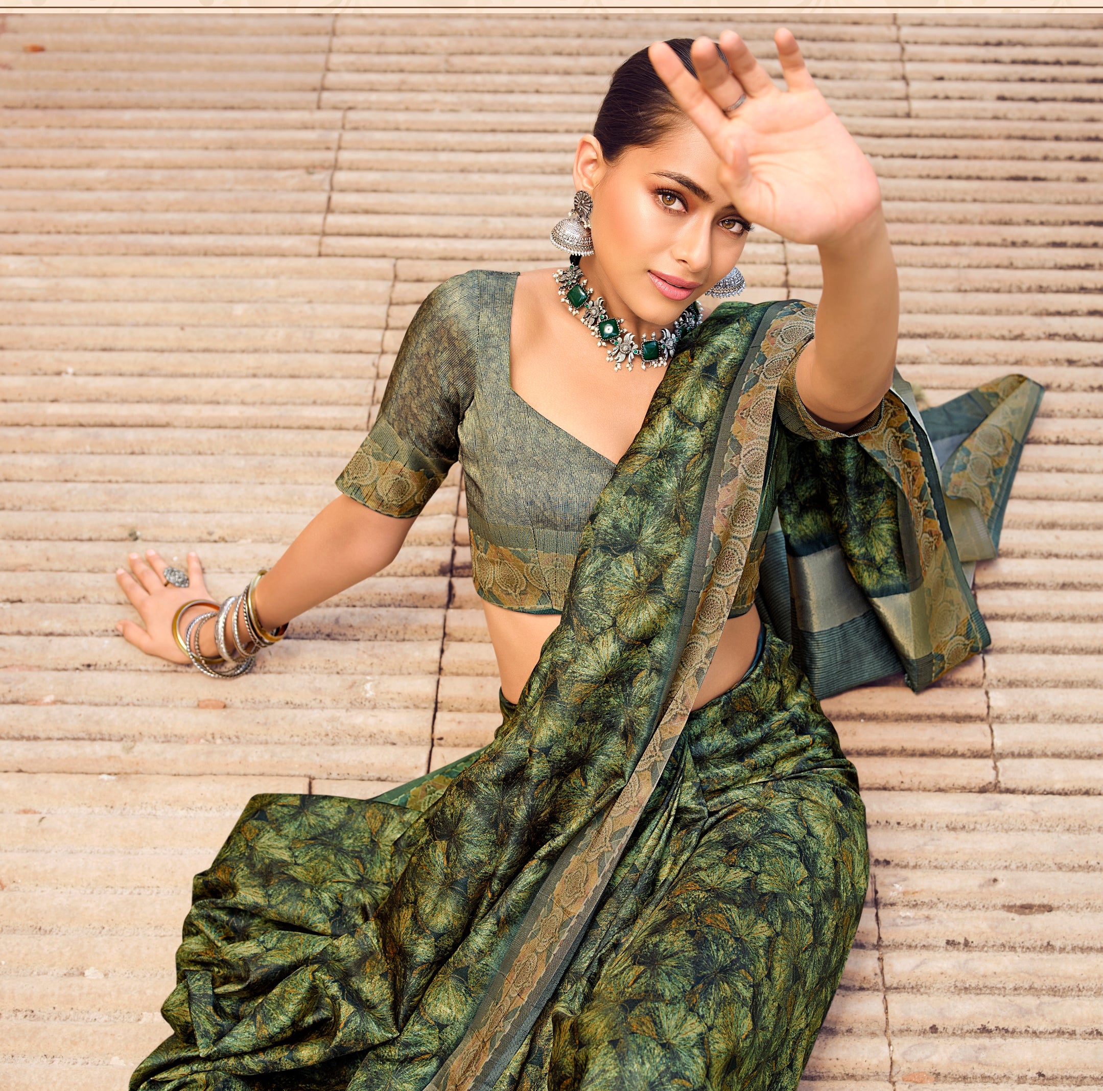 Green and Blue Color Chappa Silk   Traditional Wear Silk Saree - Prerana Collection YF#22922