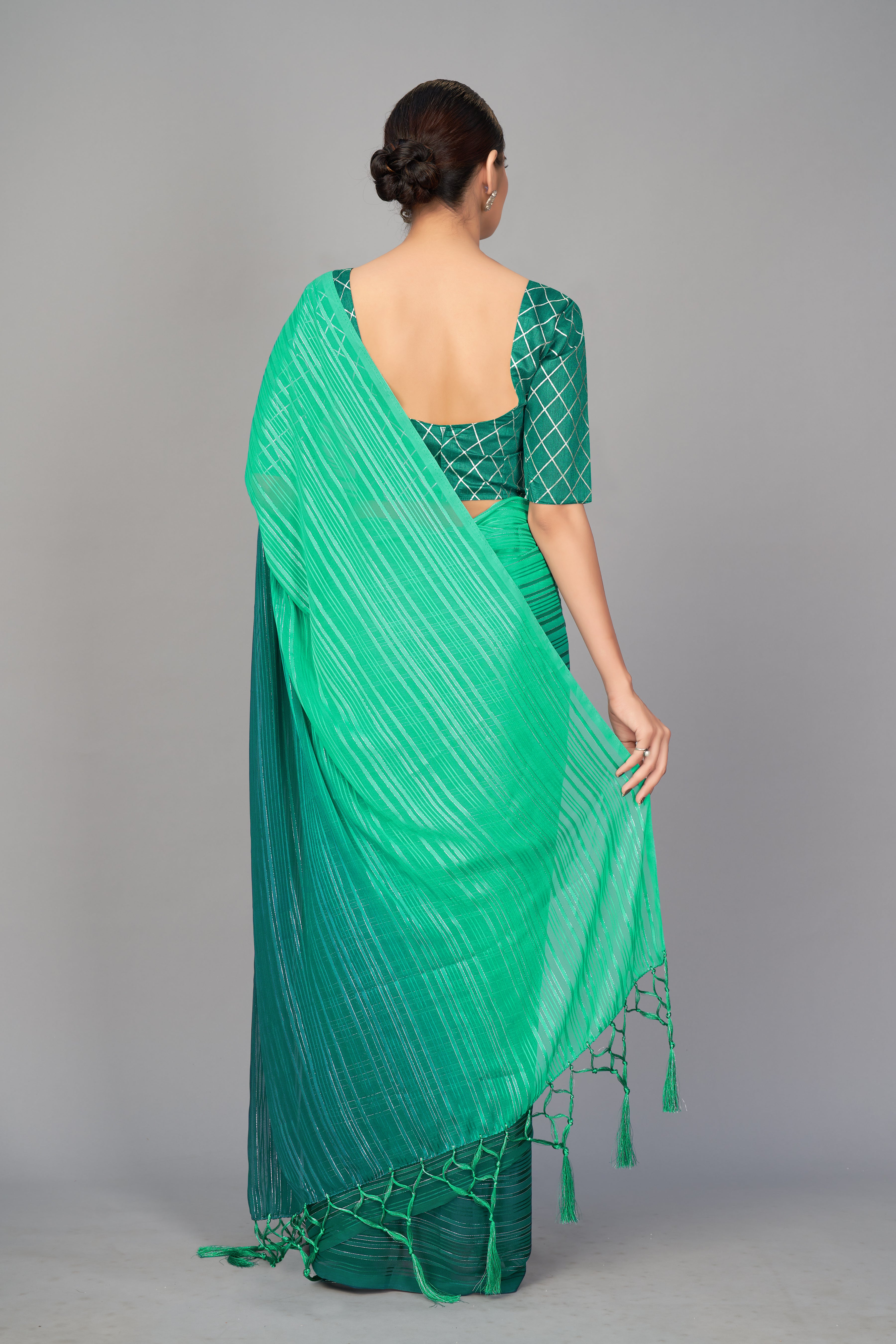 Shades of Green Color Silk Blend Party Wear Saree - Zarina  Collection YF#18674 - YellowFashion.in by Ozone Shield