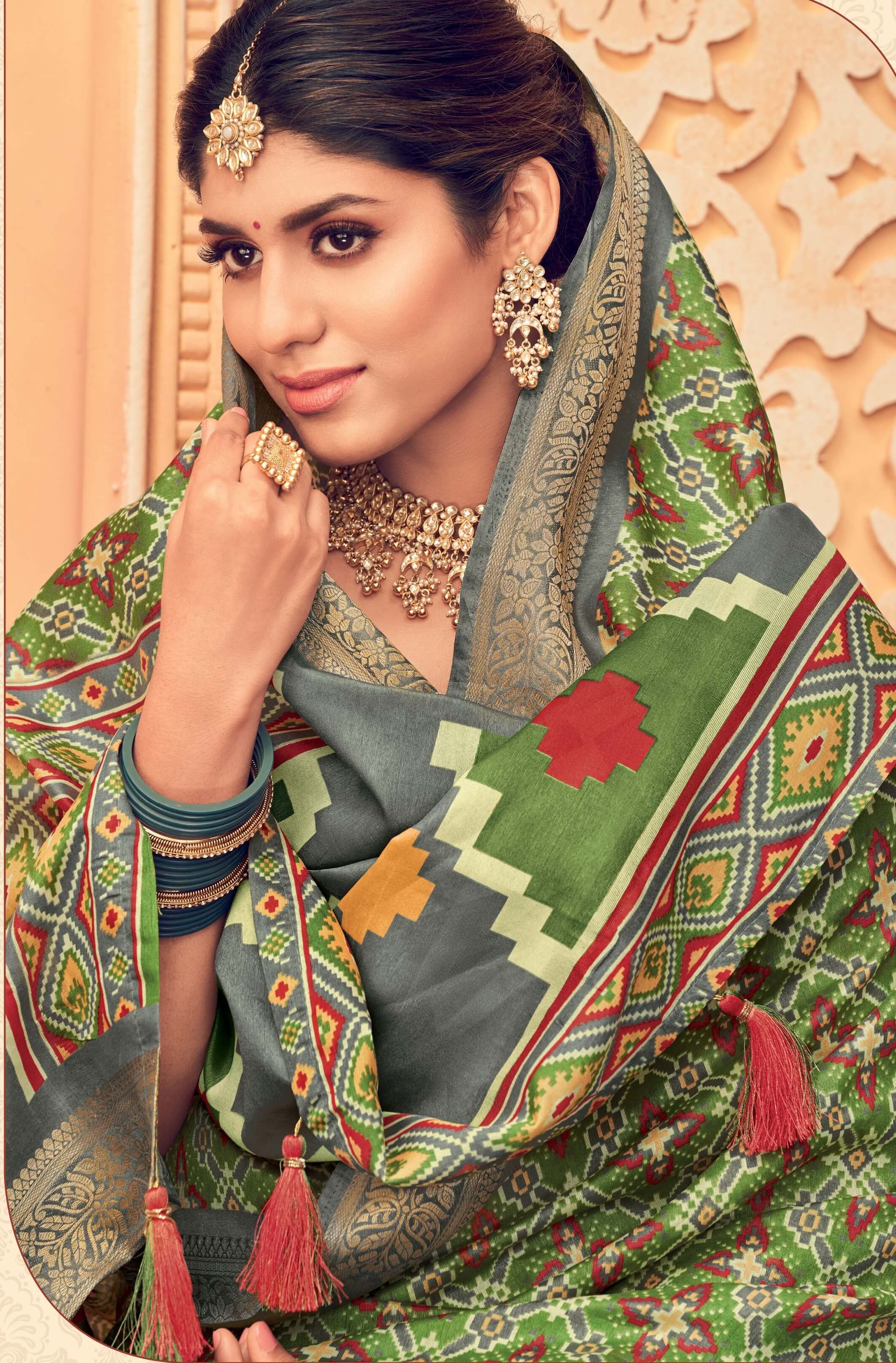 Green Color Bhagalpuri Silk Saree  - Nived Collection YF#21688 - YellowFashion.in by Ozone Shield
