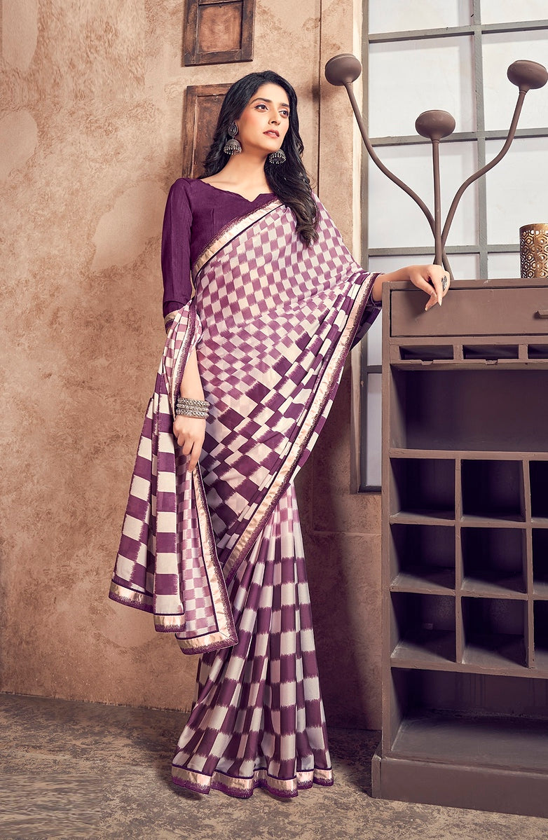 Shades of Pink Color Georgette Silk Saree -  Akvira  Collection YF#24333