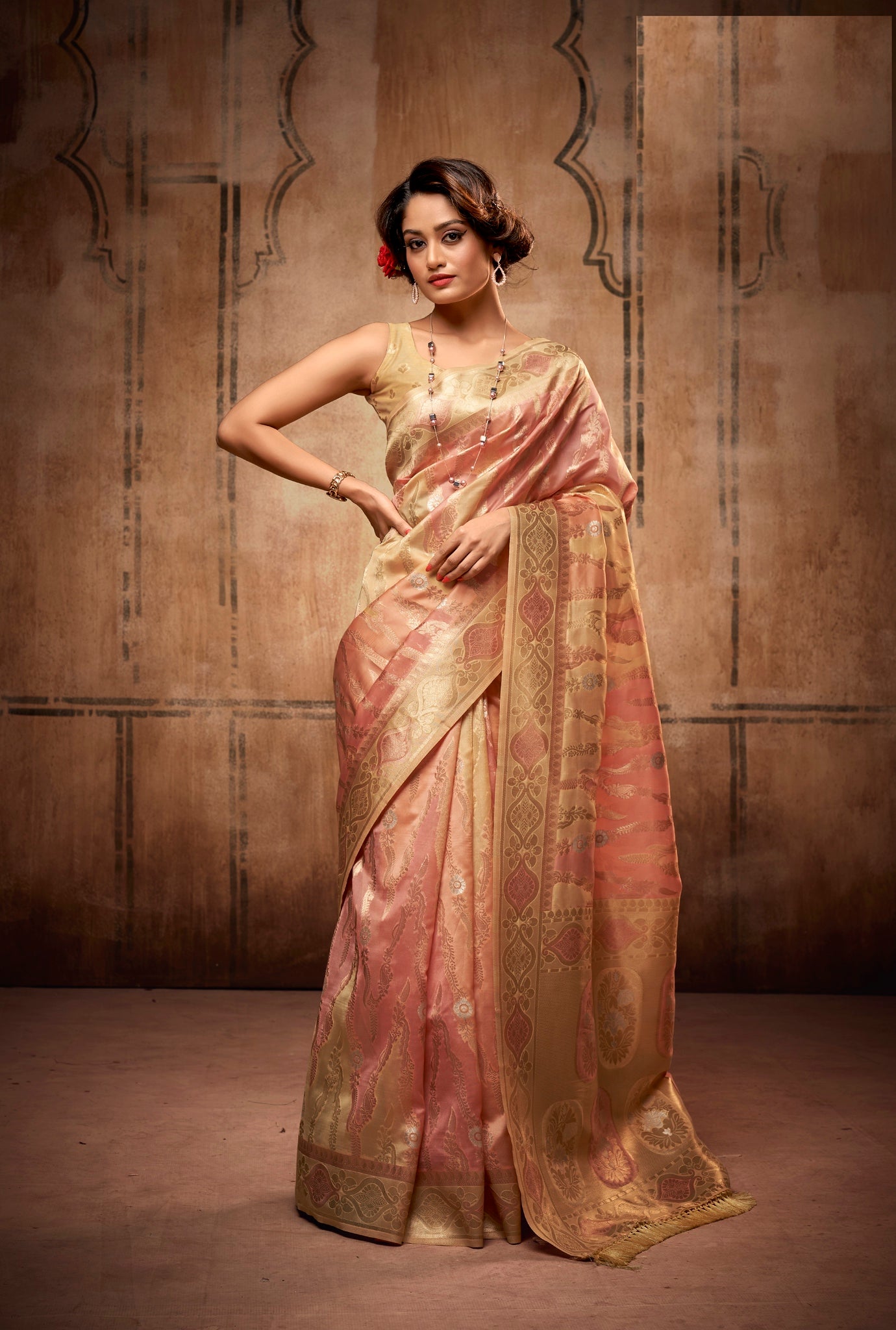 Pink Color Organza Silk with Zari Weaving Saree - Arhan  Collection YF#22945