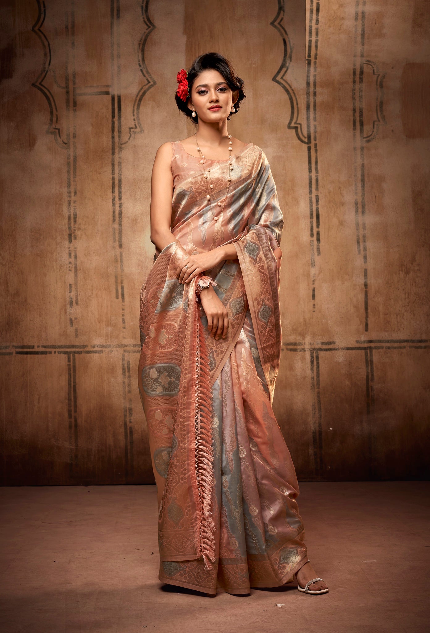 Grey Color Organza Silk with Zari Weaving Saree - Arhan  Collection YF#22947