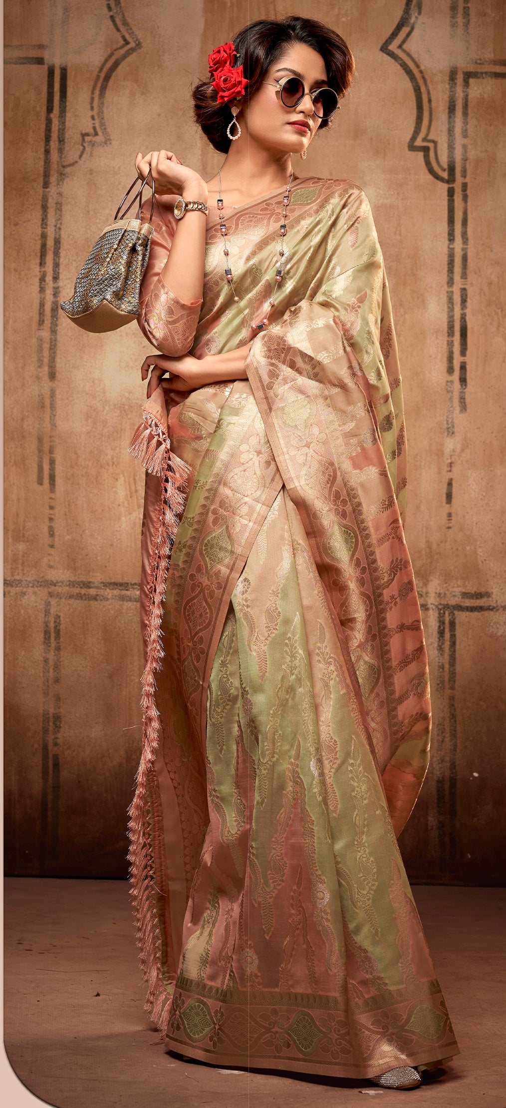 Green Color Organza Silk with Zari Weaving Saree - Arhan  Collection YF#22949