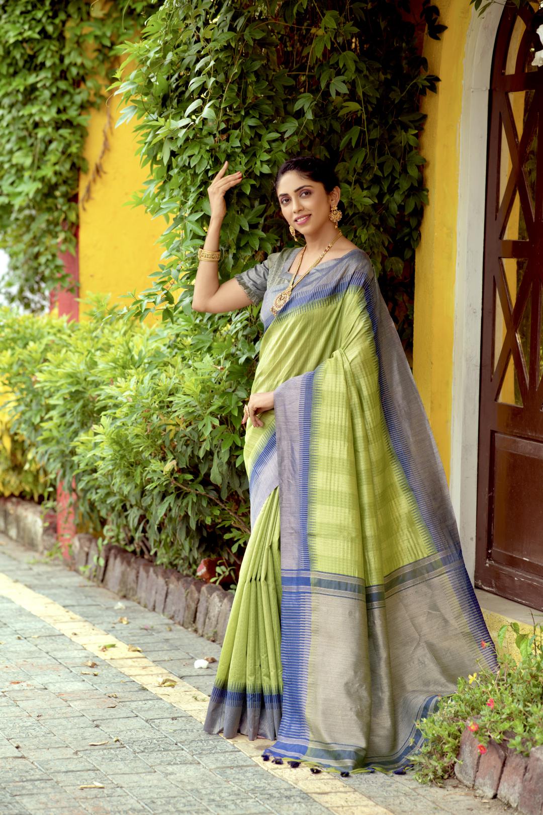 Green Color South Silk Saree -Ziya Collection YF#22596