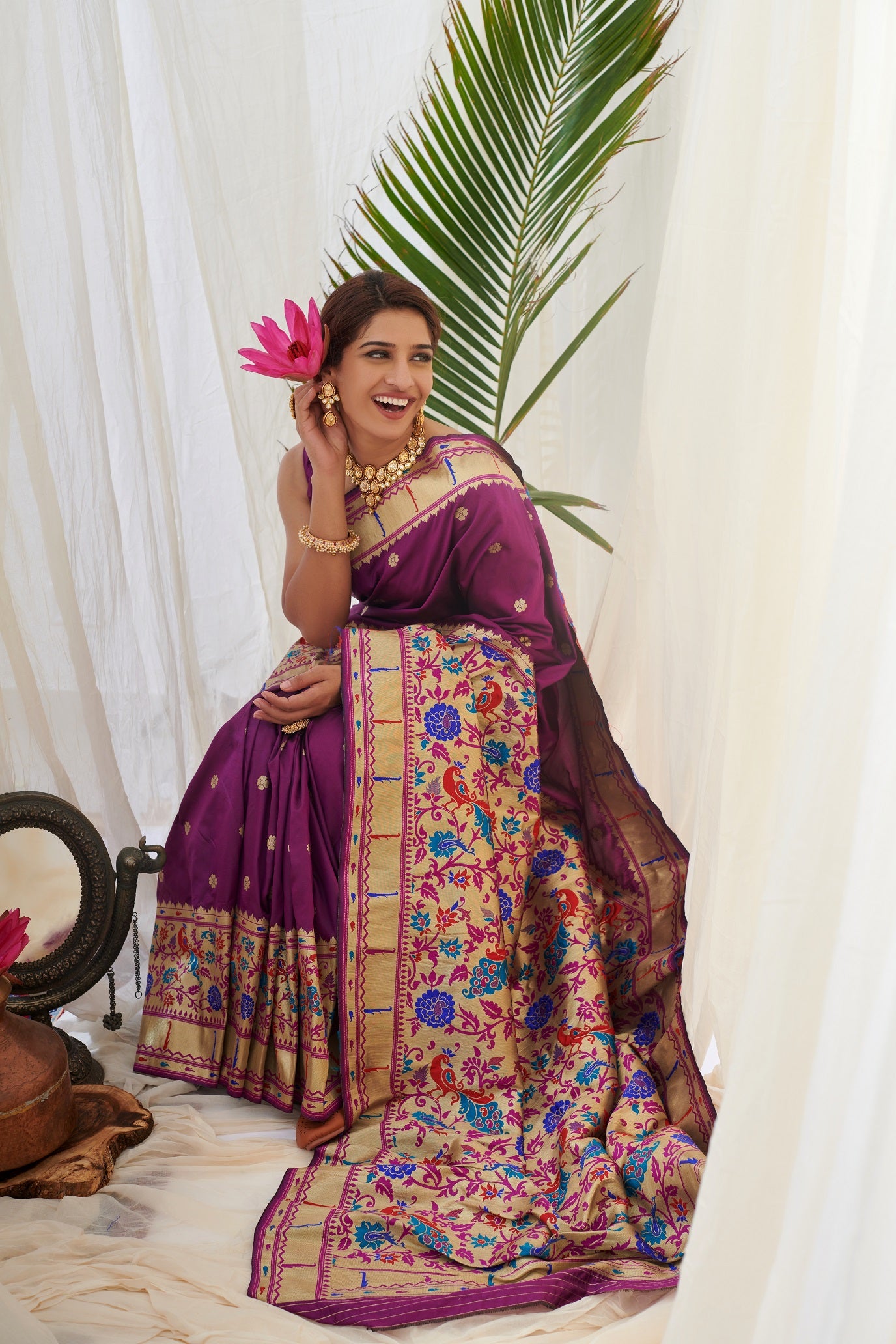Purple Color Paithani Silk Sarees -  Virha  Collection  YF#18260 - YellowFashion.in