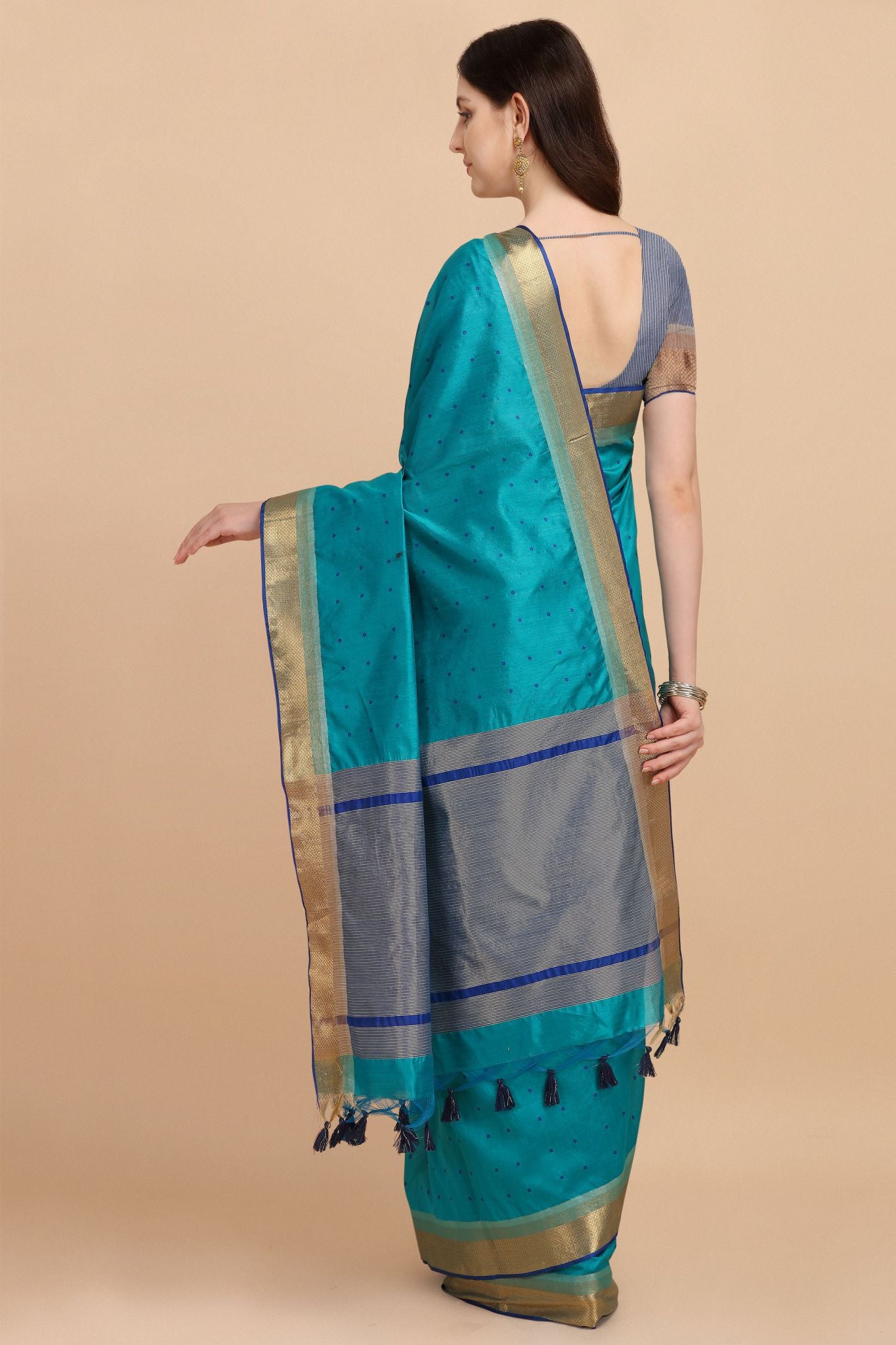 Firozi Color Tussar Silk Saree  -  Maheera  Collection YF#23080