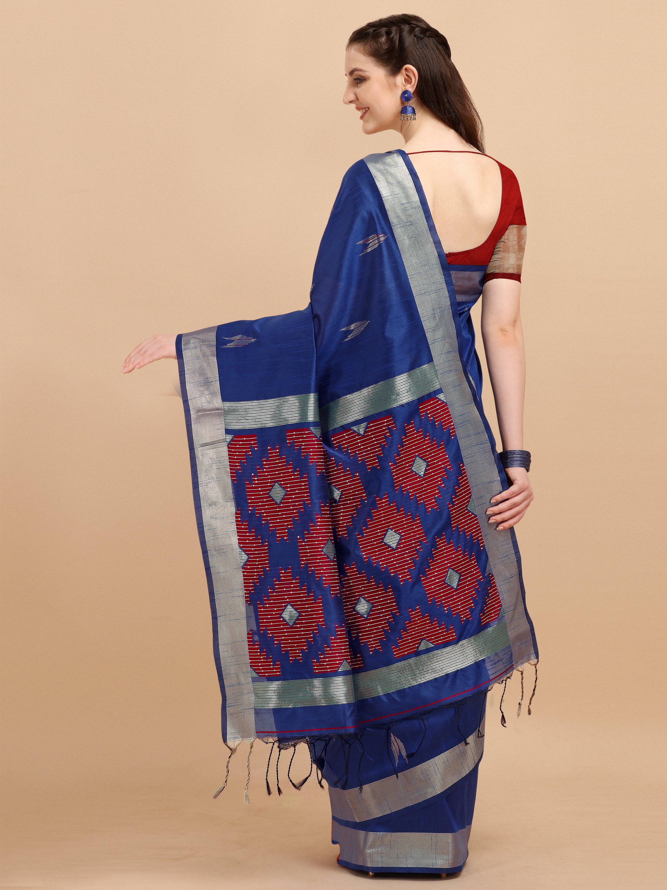 Blue Color Banglori Raw Silk Saree - Nimisha Collection YF#23033