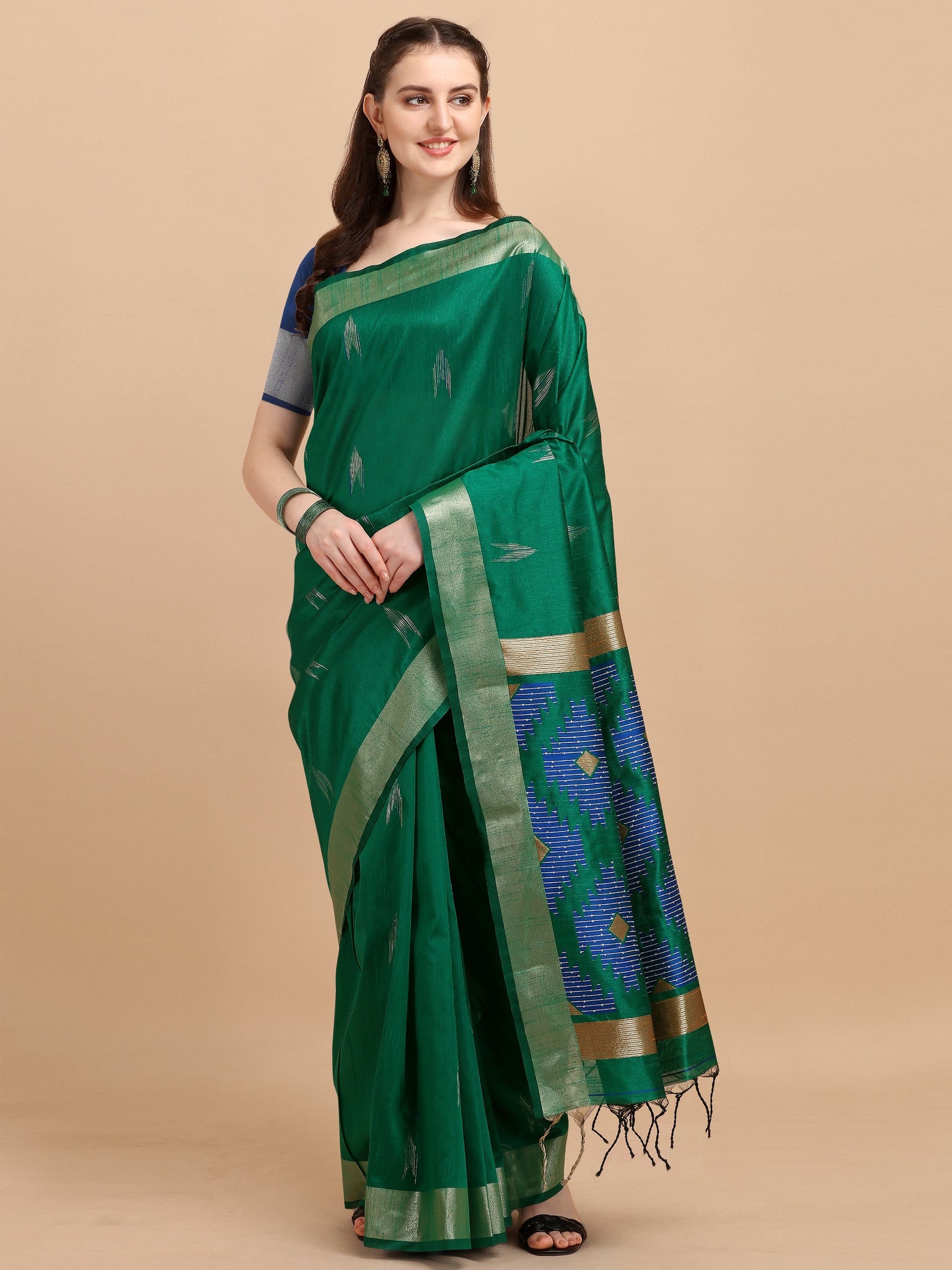 Green Color Banglori Raw Silk Saree - Nimisha Collection YF#23035