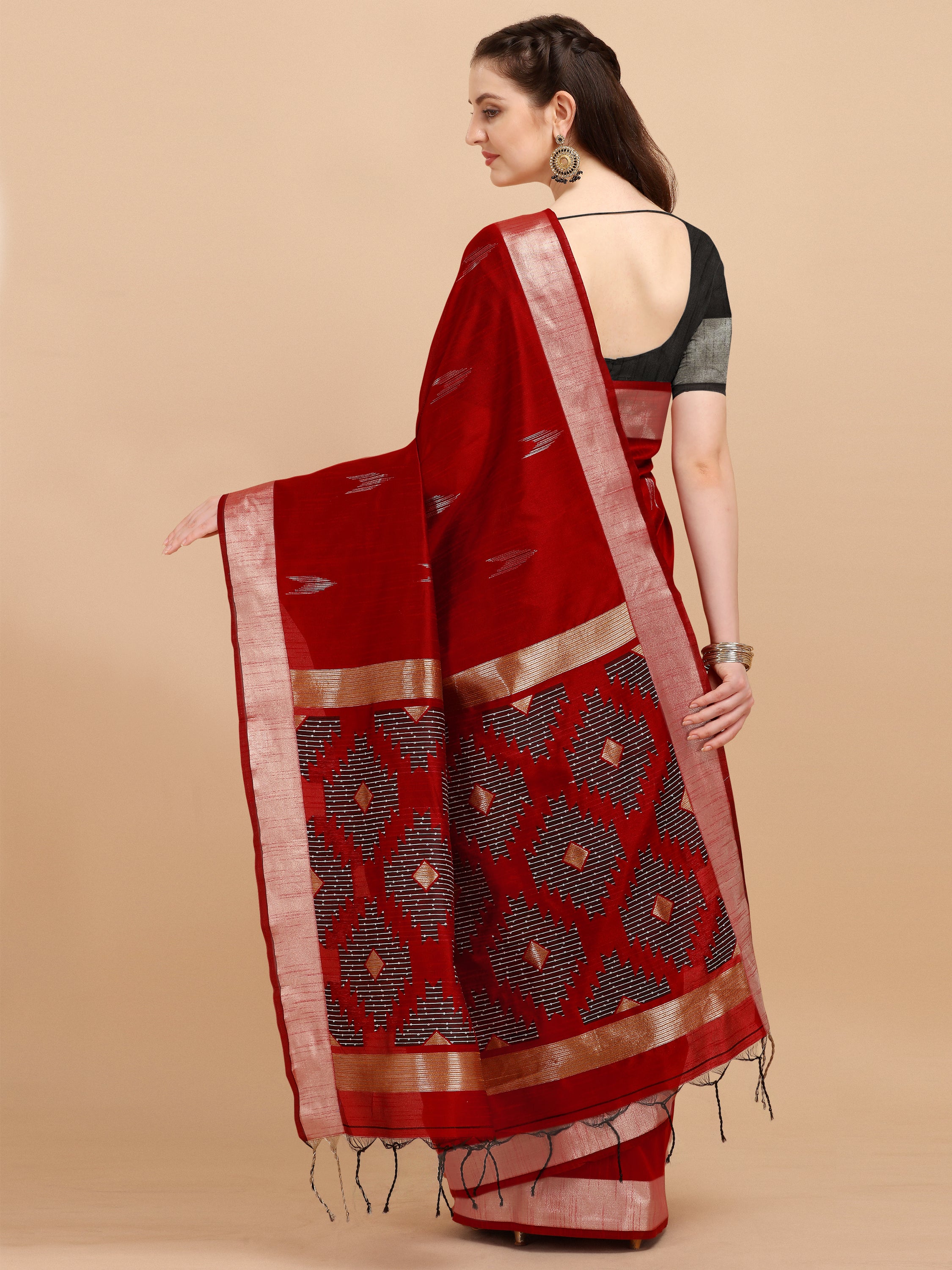 Red Color Banglori Raw Silk Saree - Nimisha Collection YF#23037