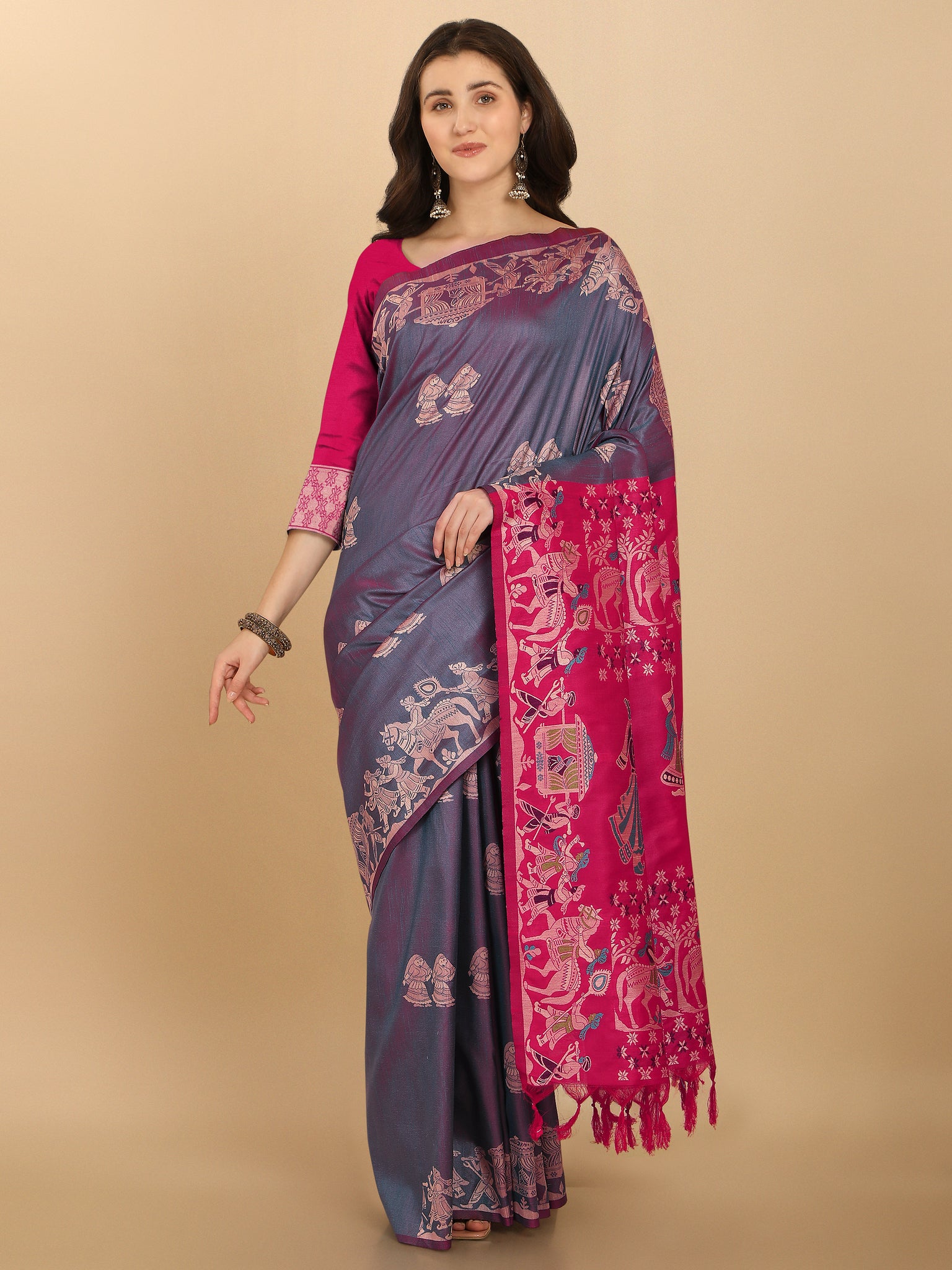 Blue Color Raw Silk Saree -Shivika Collection YF#23039