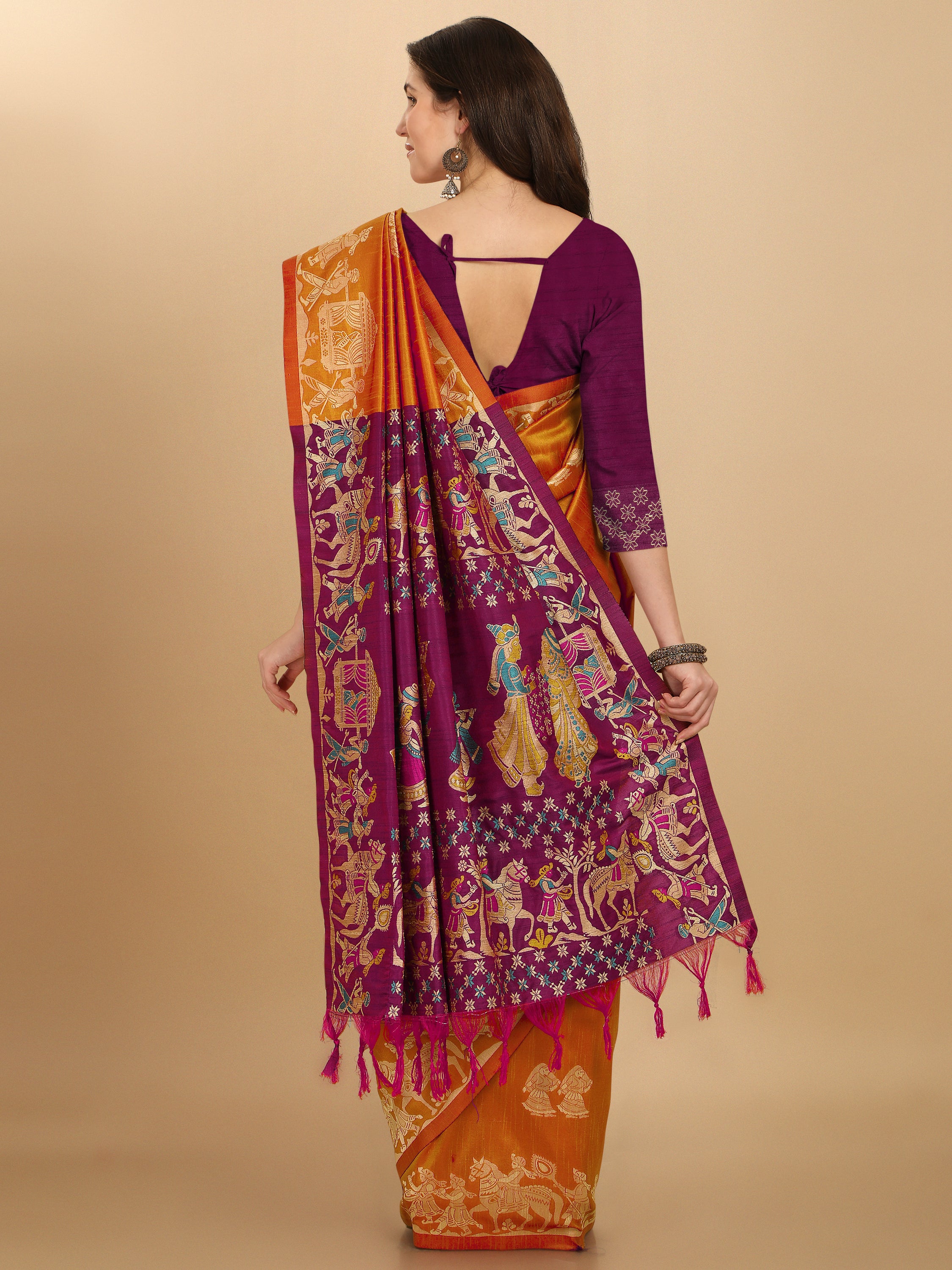Orange Color Raw Silk Saree -Shivika Collection YF#23041