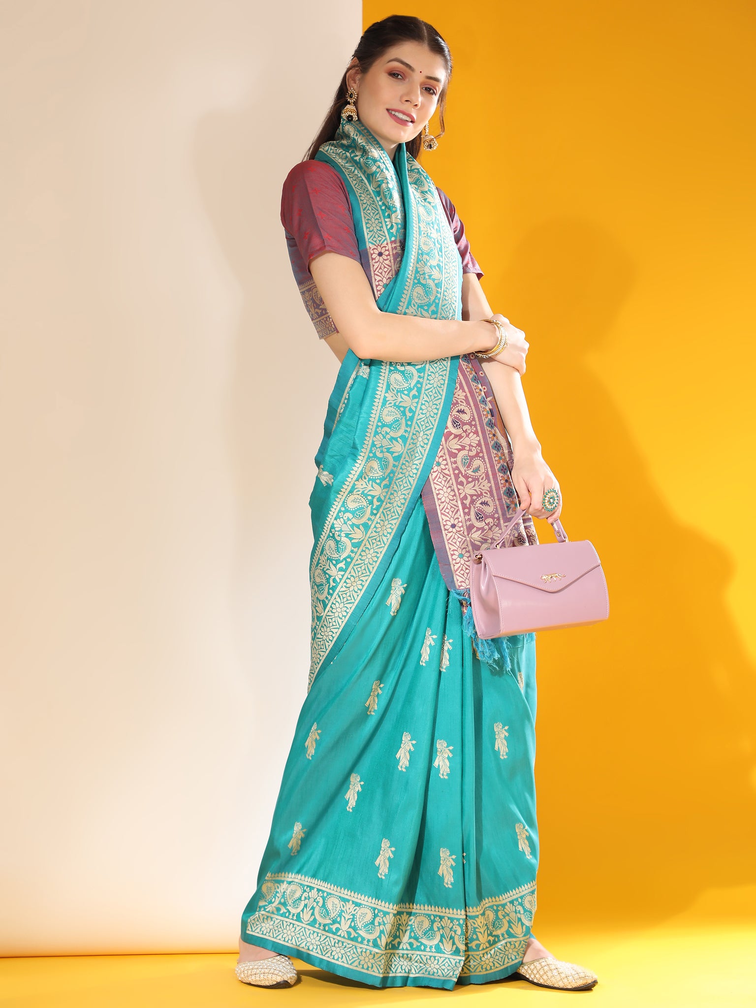 Firoz Color Handloom Raw Silk Saree -Zoe Collection YF#22603