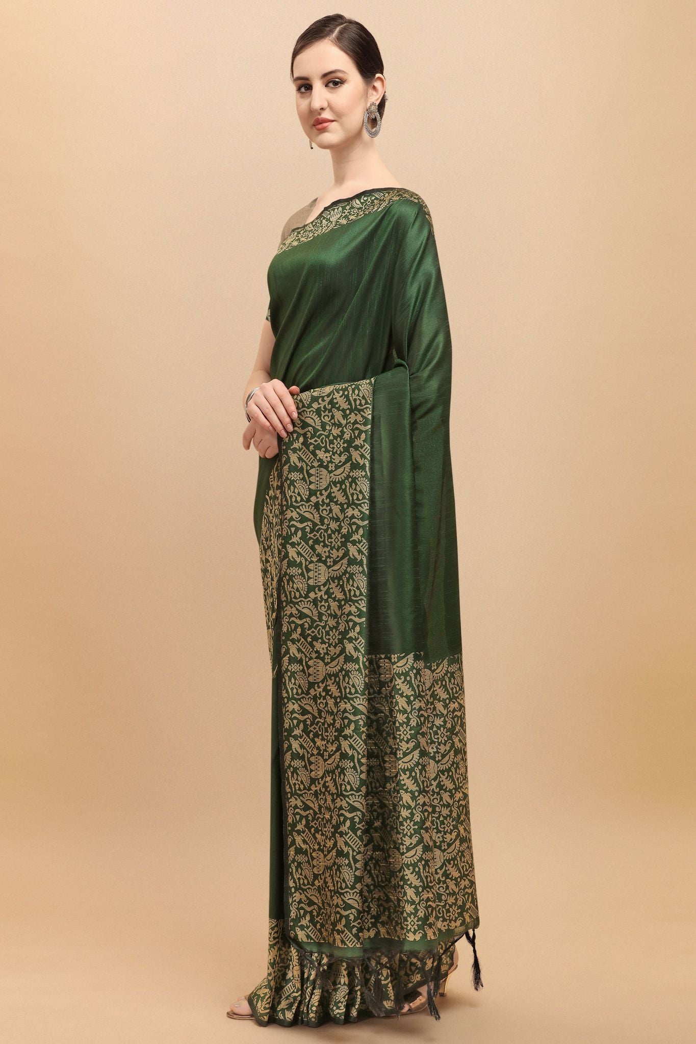 Green Color Banglori Raw Silk Saree  - Nayana Collection YF#23086
