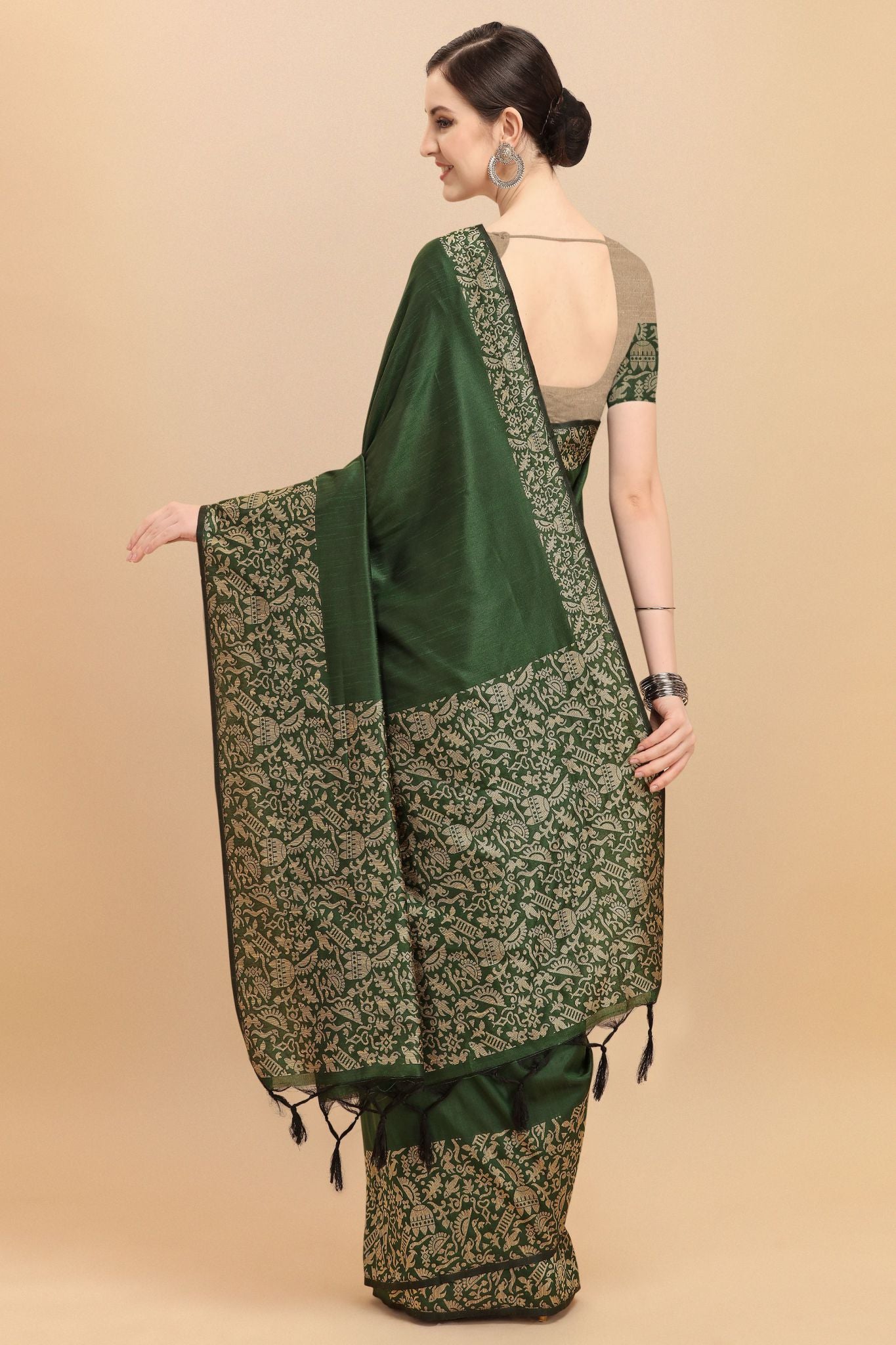 Green Color Banglori Raw Silk Saree  - Nayana Collection YF#23086