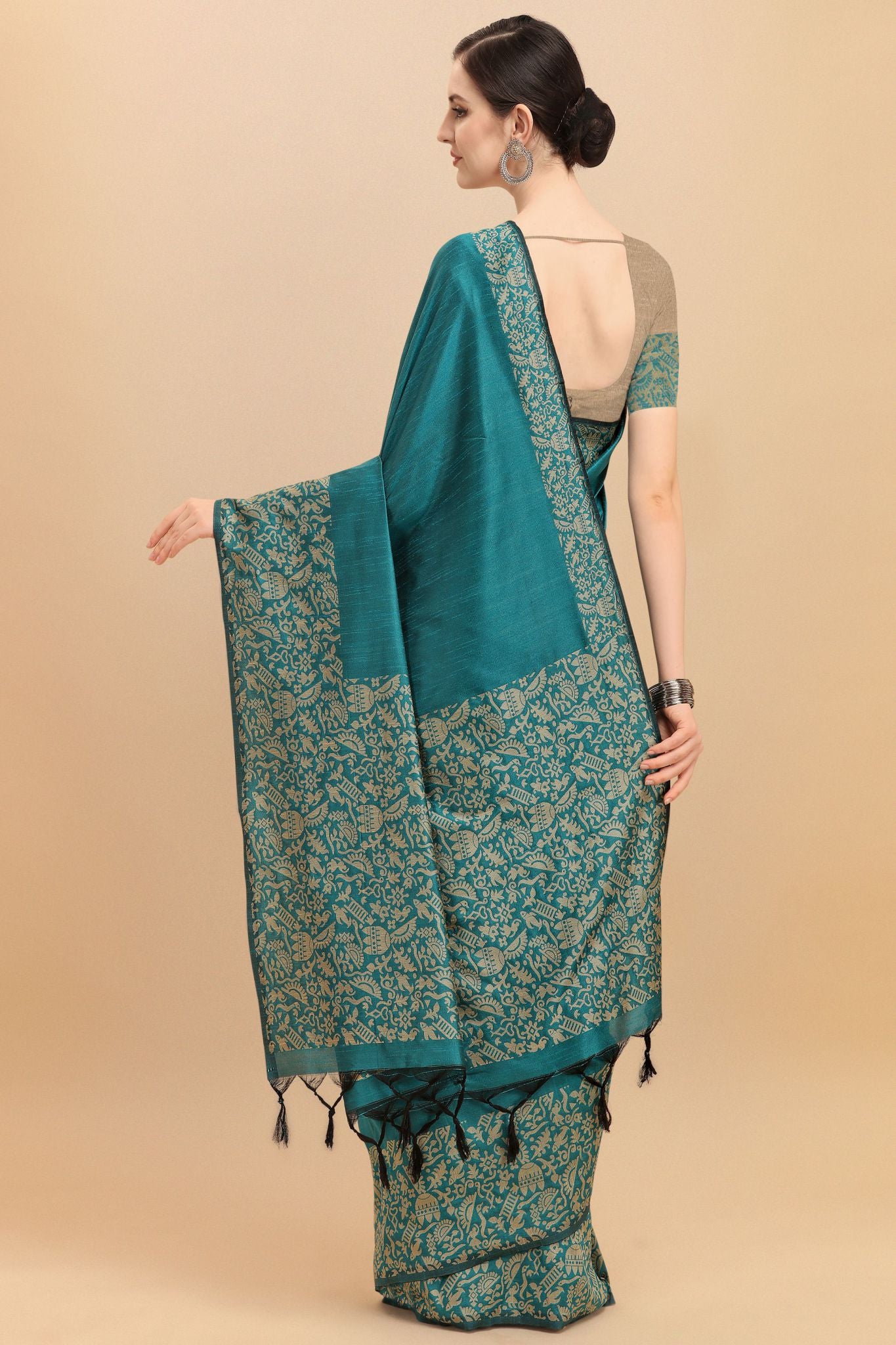 Rama Color Banglori Raw Silk Saree  - Nayana Collection YF#23088