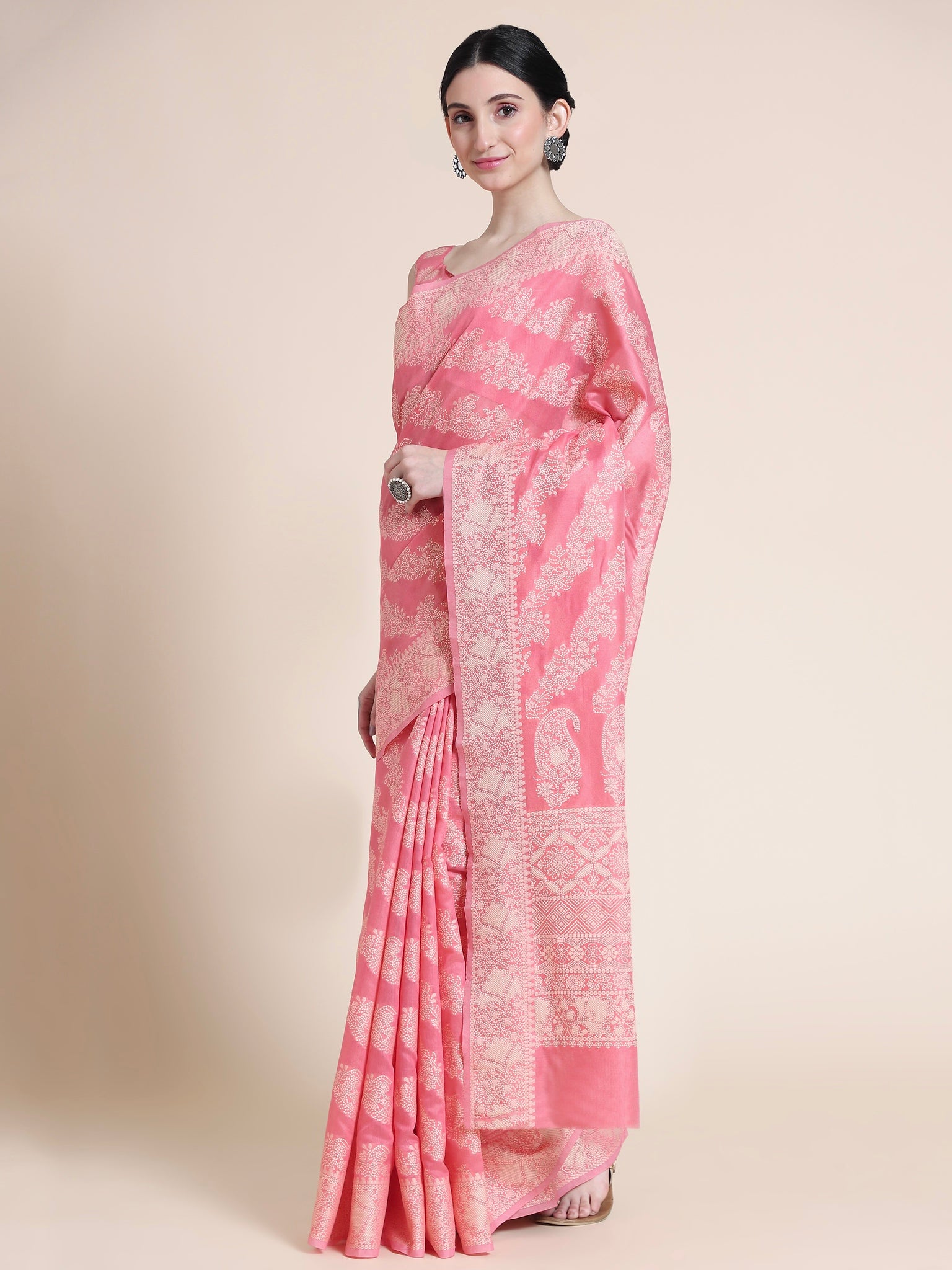 Pink Color Lucknowi Cotton Saree - Rasheeka  Collection YF#23030