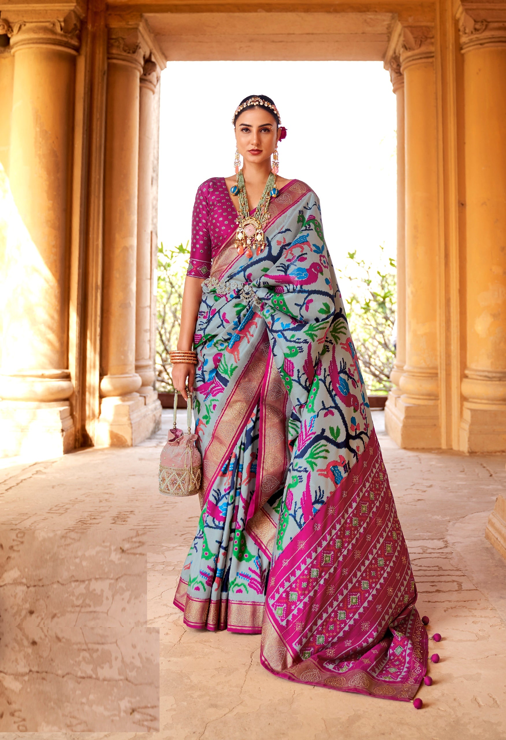 Multi Color Patola  Silk Saree -Saptshri  Collection YF#24231