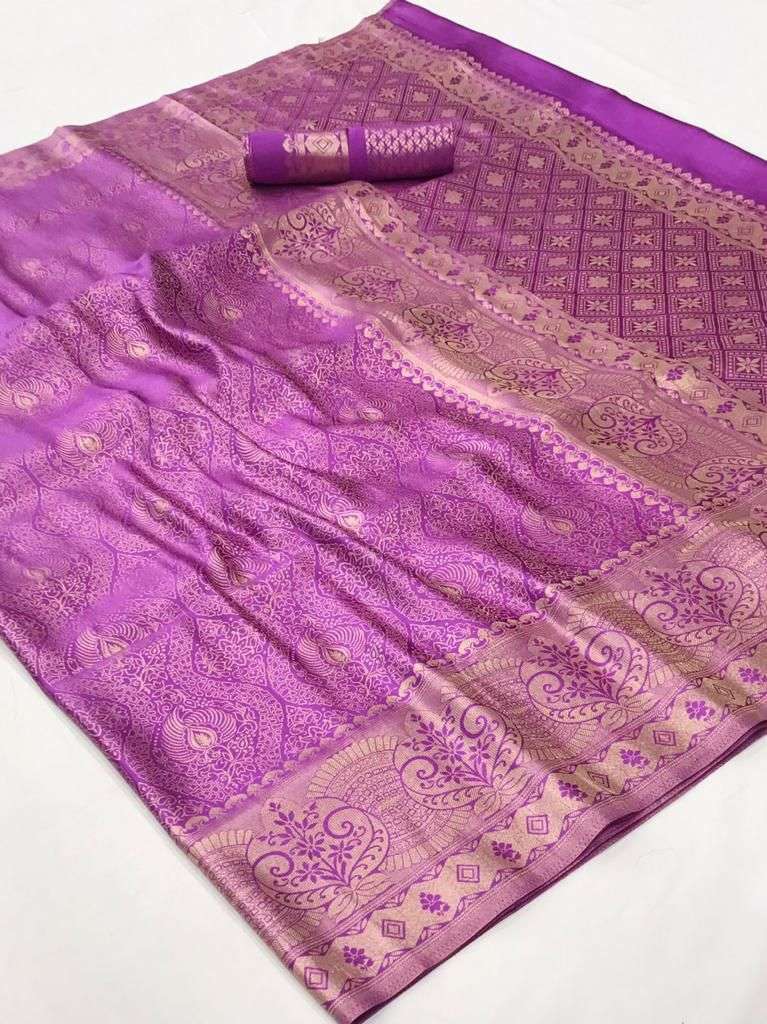 Purple Color Satin Weaving Silk -  Svarna  Collection  YF#20835 - YellowFashion.in by Ozone Shield