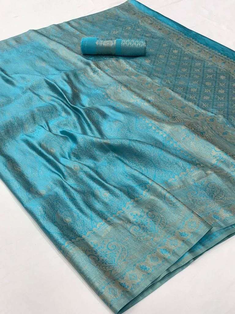 Blue Color Satin Weaving Silk -  Svarna  Collection  YF#20831 - YellowFashion.in by Ozone Shield